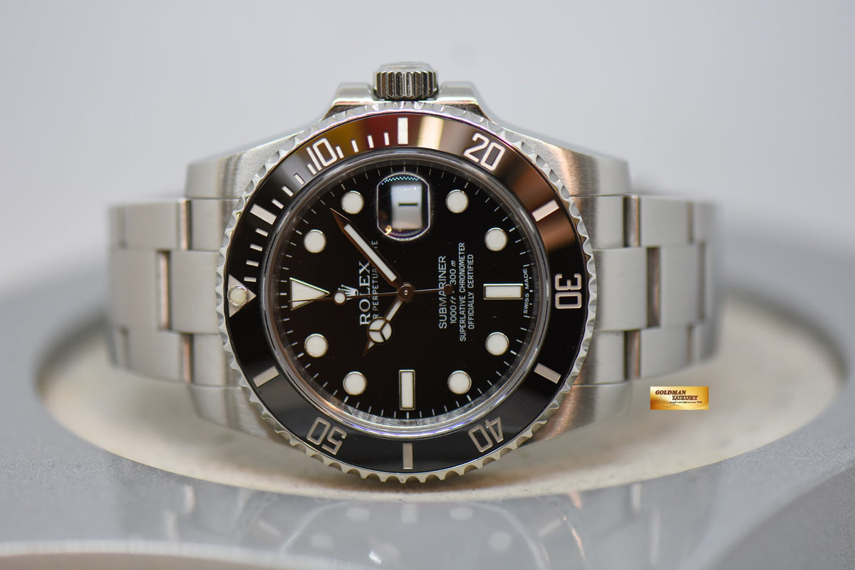 [SOLD] ROLEX OYSTER SUBMARINER 40mm STEEL IN OYSTER BRACELET BLACK DIAL CERAMIC BEZEL 116610LN (MINT)