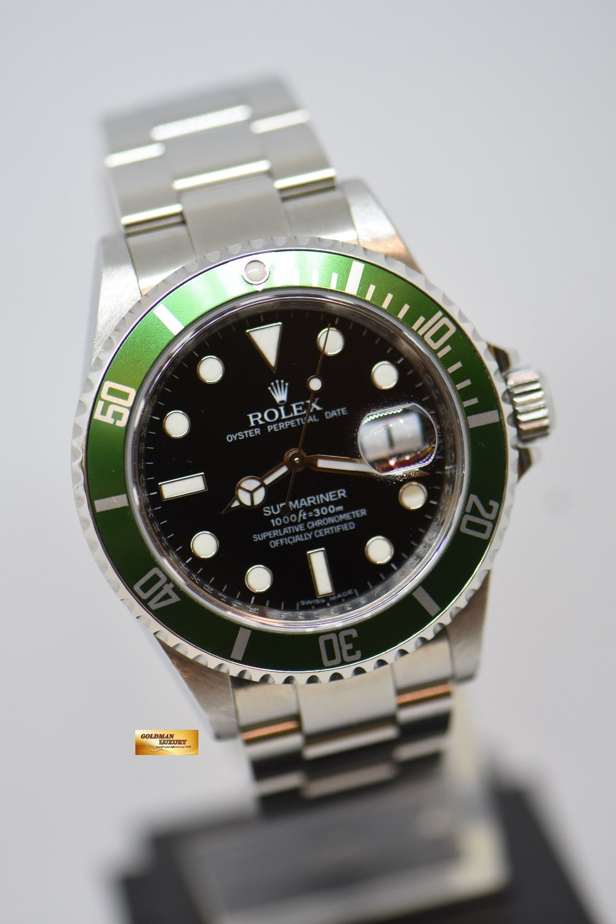 [SOLD] ROLEX OYSTER PERPETUAL SUBMARINER “KERMIT” 40mm STEEL IN BRACELET GREEN BEZEL 16610LV (MINT)