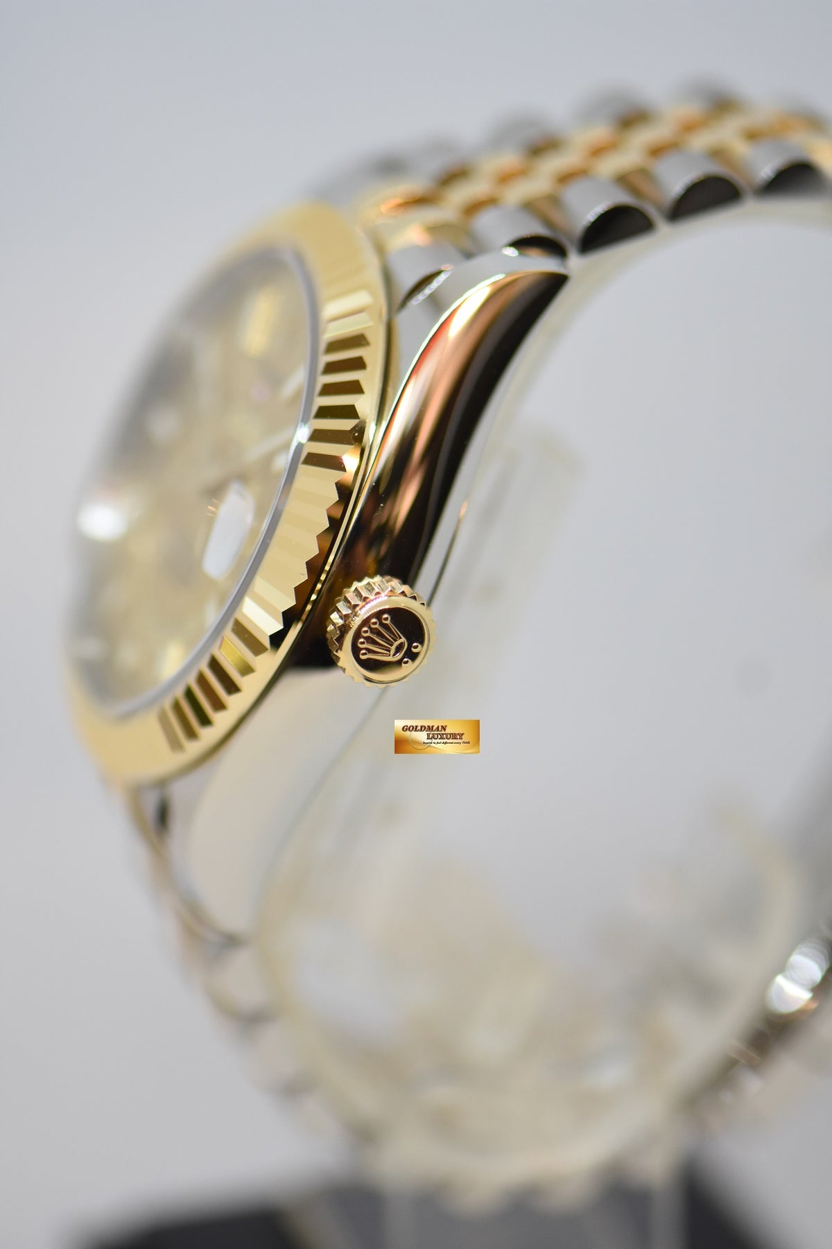 [SOLD] ROLEX OYSTER PERPETUAL SKY-DWELLER 42mm ANNUAL CALENDAR GMT GOLD / STEEL JUBILEE BRACELET GOLD DIAL 326933 (NEW-UNWORN)