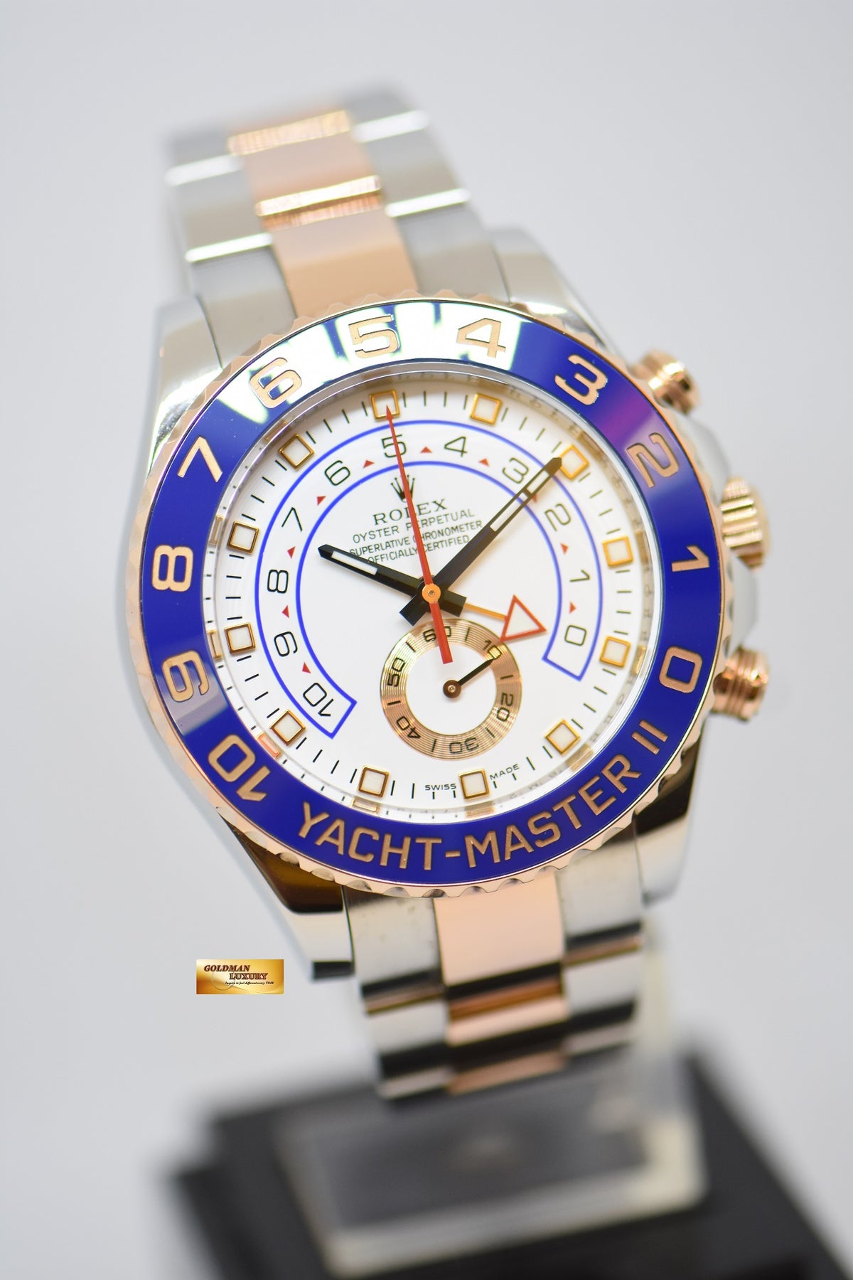 [SOLD] ROLEX OYSTER PERPETUAL YACHT-MASTER II 44mm REGATTA CHRONOGRAPH HALF-EVEROSE GOLD IN BRACELET 116681 (MINT)