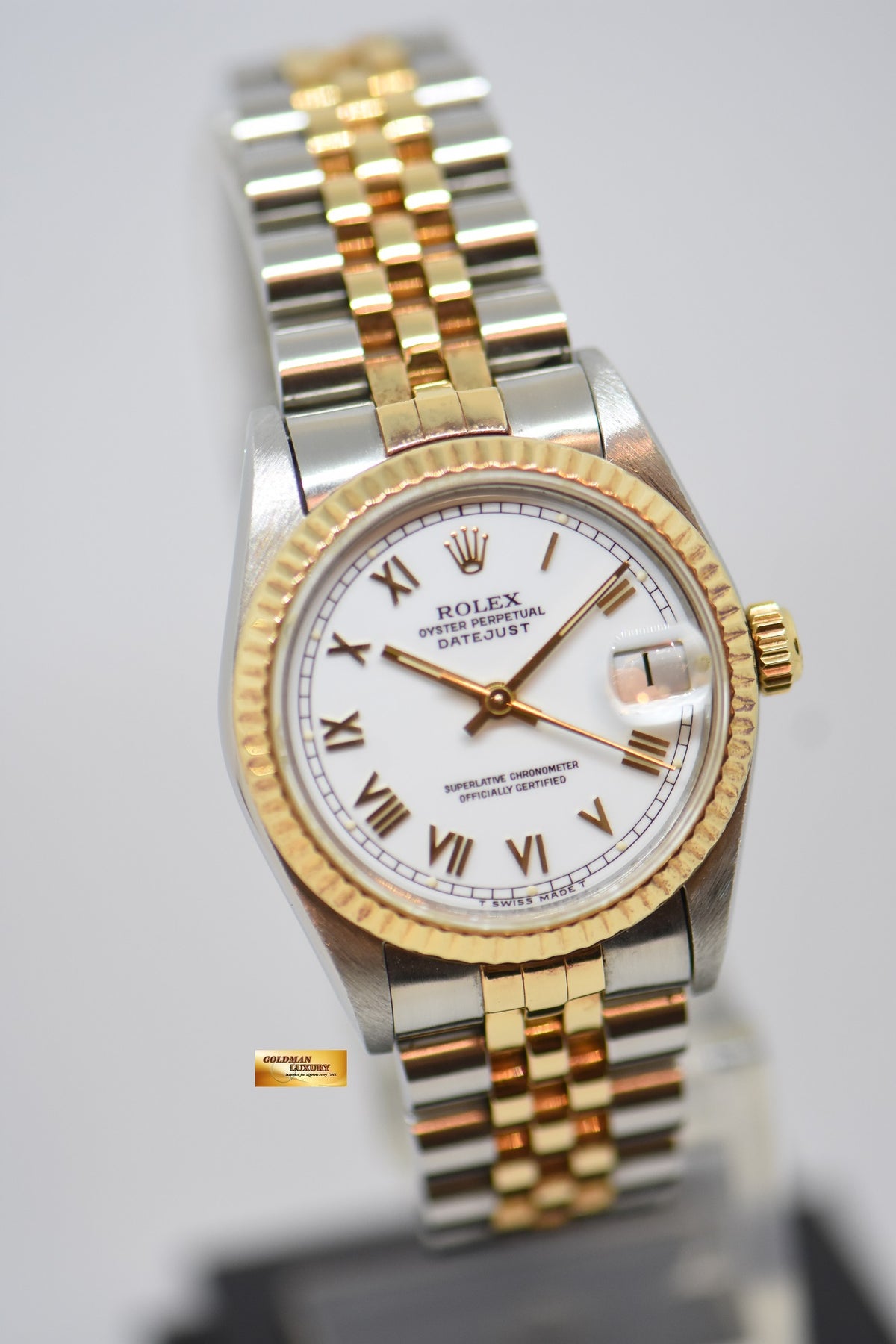[SOLD] ROLEX OYSTER DATEJUST 31mm HALF-GOLD IN JUBILEE BRACELET WHITE DIAL 68273 (MINT)
