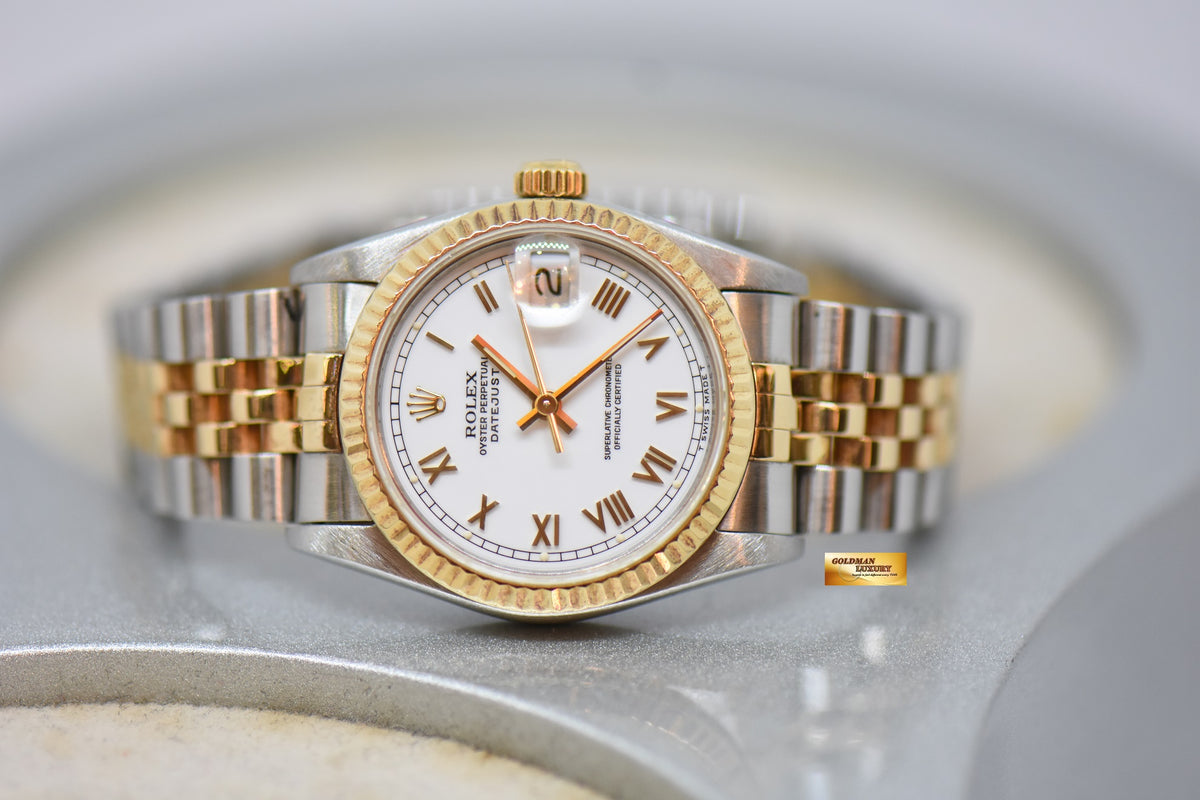 [SOLD] ROLEX OYSTER DATEJUST 31mm HALF-GOLD IN JUBILEE BRACELET WHITE DIAL 68273 (MINT)