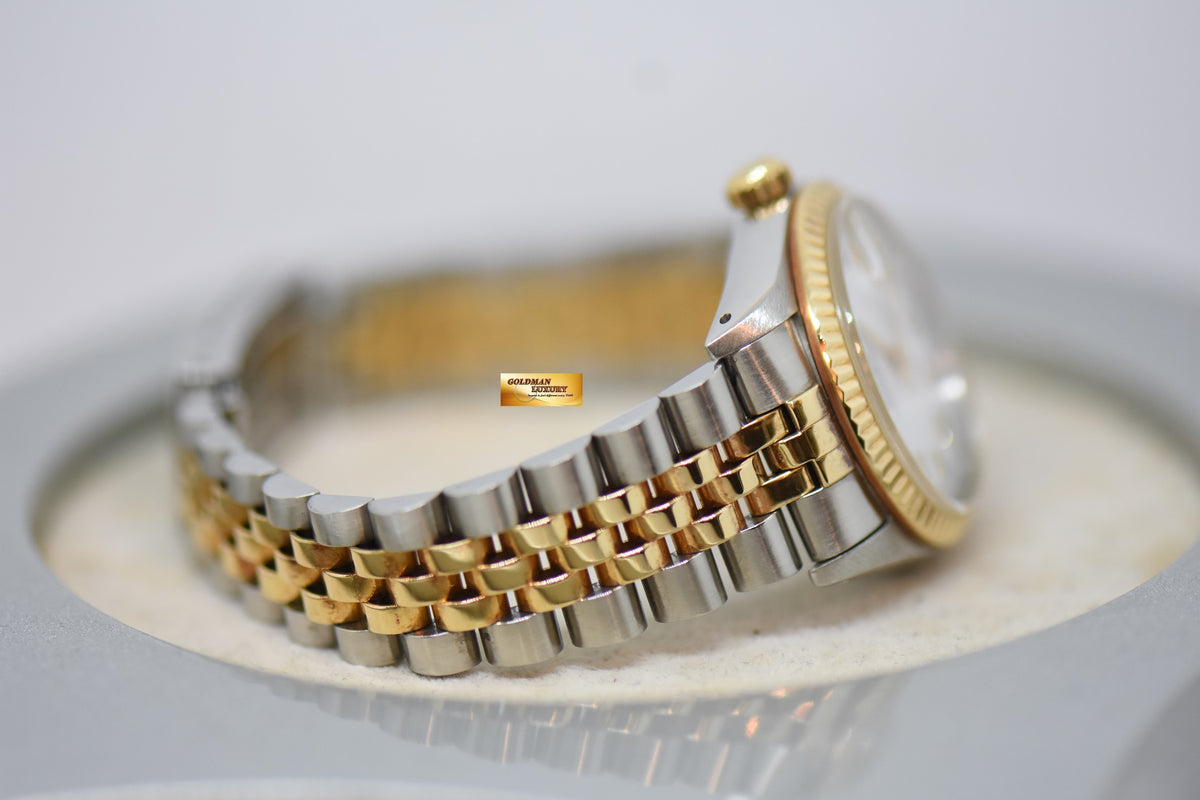 [SOLD] ROLEX OYSTER DATEJUST 31mm HALF-GOLD IN JUBILEE BRACELET WHITE DIAL 68273 (MINT)