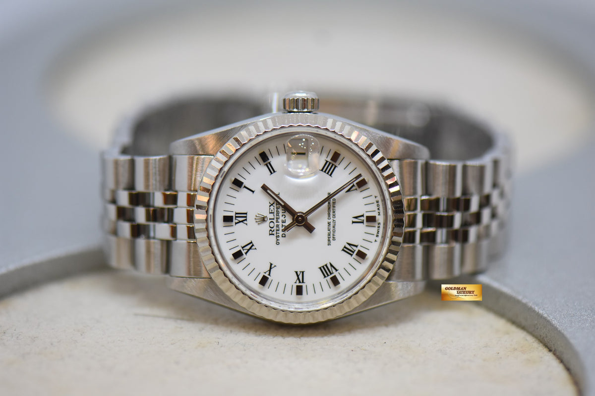 [SOLD] ROLEX OYSTER DATEJUST 31mm STEEL IN JUBILEE BRACELET WHITE ROMAN DIAL 68274 (MINT)