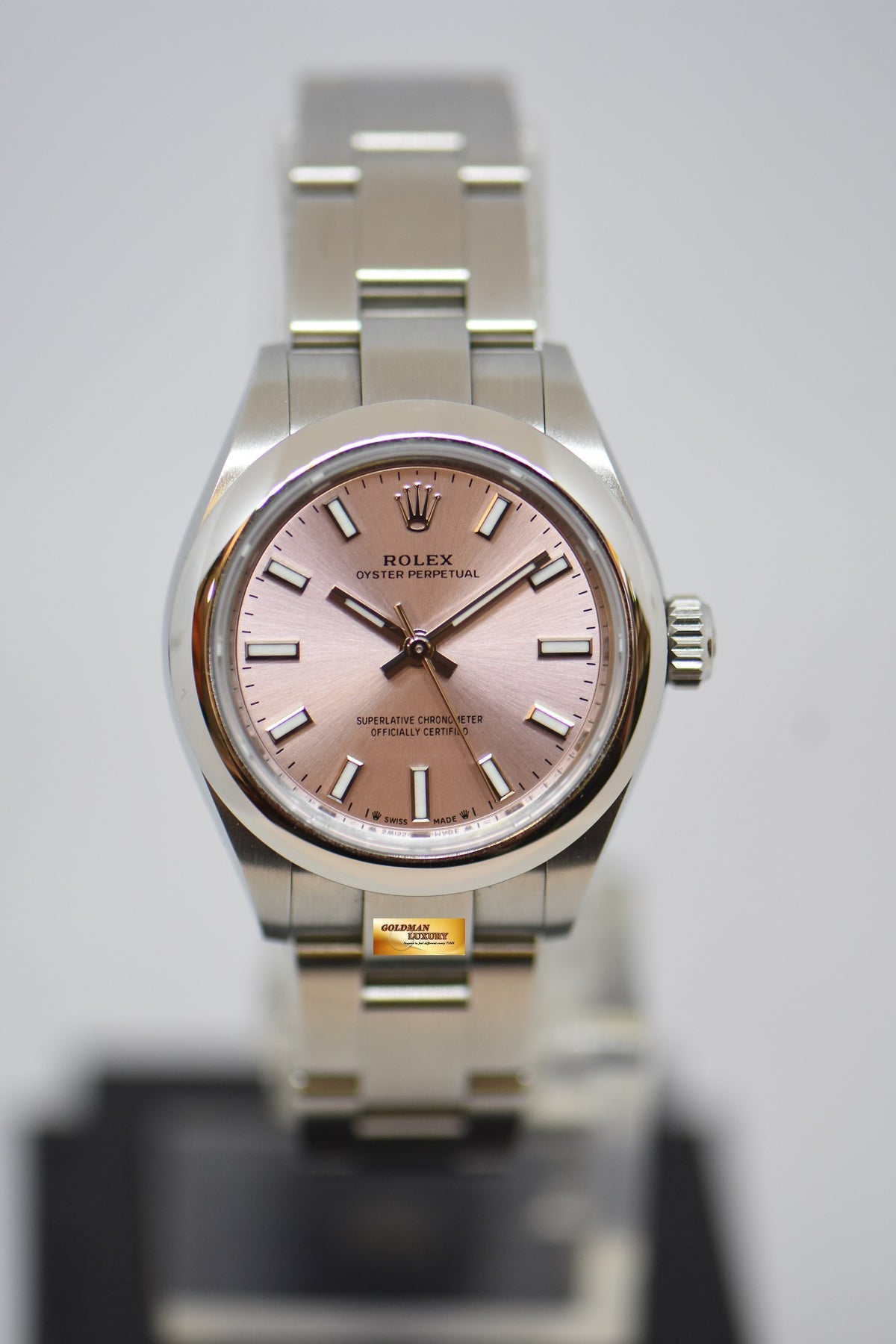 [SOLD] ROLEX OYSTER PERPETUAL 28mm STEEL IN OYSTER BRACELET PINK DIAL 276200 (NEW-UNWORN)