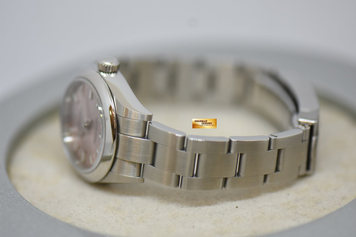 [SOLD] ROLEX OYSTER PERPETUAL 28mm STEEL IN OYSTER BRACELET PINK DIAL 276200 (NEW-UNWORN)