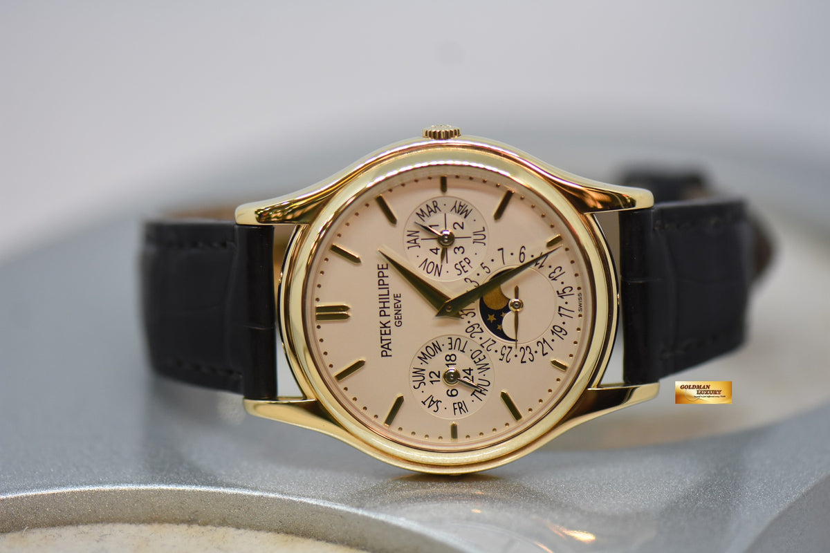 [SOLD] PATEK PHILIPPE PERPETUAL CALENDAR MOONPHASE 37mm 18K YELLOW GOLD 5140J (MINT)