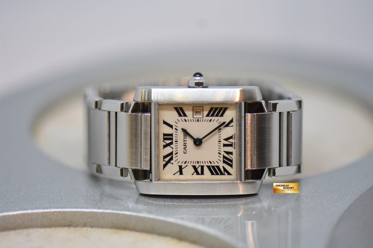 [SOLD] CARTIER TANK FRANCAISE STEEL LADIES MIDSIZE QUARTZ 2465 (MINT) (WATCH ONLY)