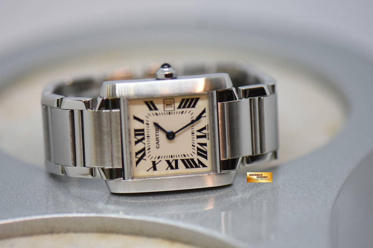 [SOLD] CARTIER TANK FRANCAISE STEEL LADIES MIDSIZE QUARTZ 2465 (MINT) (WATCH ONLY)