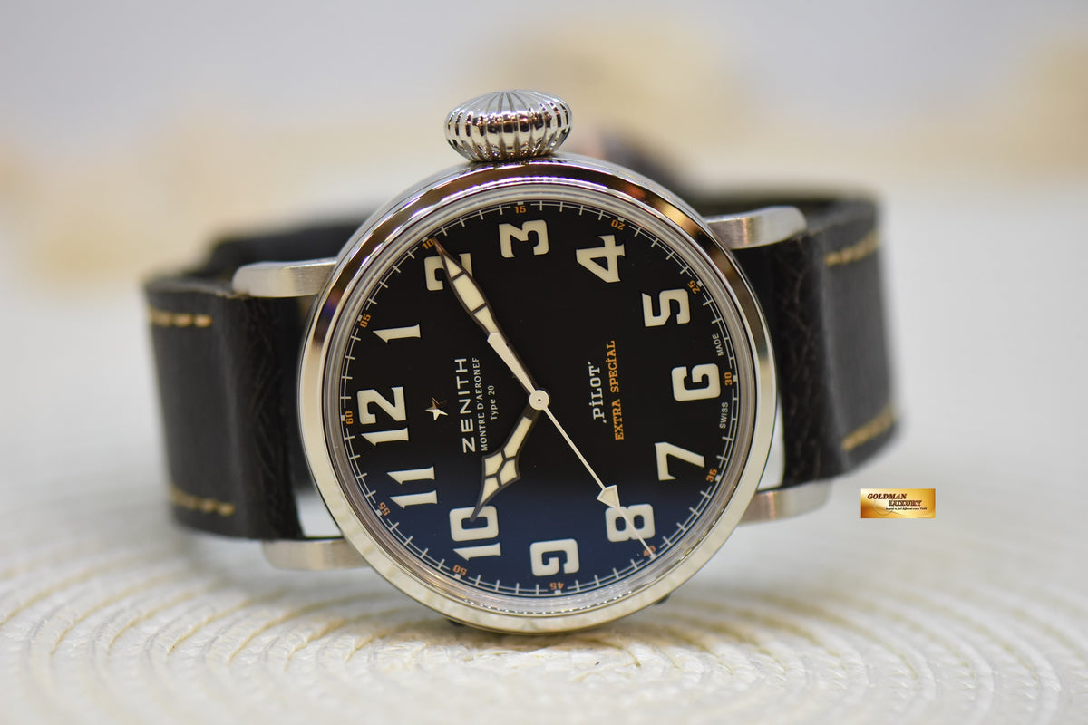 [SOLD] ZENITH MONTRES D’AERONEF TYPE 20 EXTRA SPECIAL 45mm STEEL AUTOMATIC 03.2430.3000 (MINT)