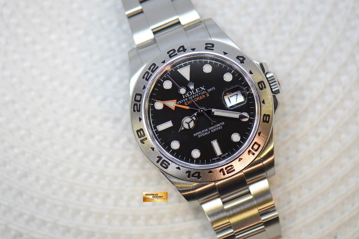[SOLD] ROLEX OYSTER PERPETUAL EXPLORER II 42mm STEEL IN BRACELET BLACK DIAL 216570 (MINT)