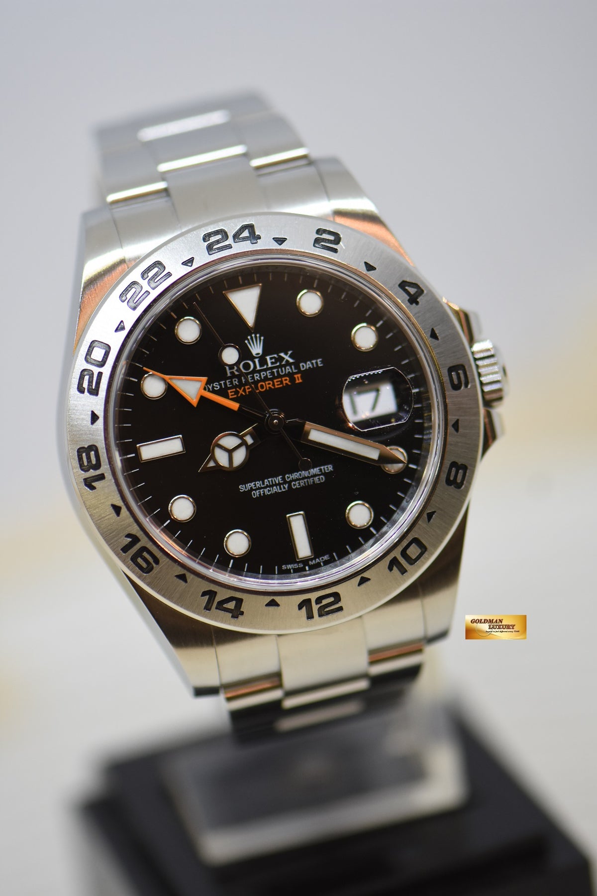 [SOLD] ROLEX OYSTER PERPETUAL EXPLORER II 42mm STEEL IN BRACELET BLACK DIAL 216570 (MINT)