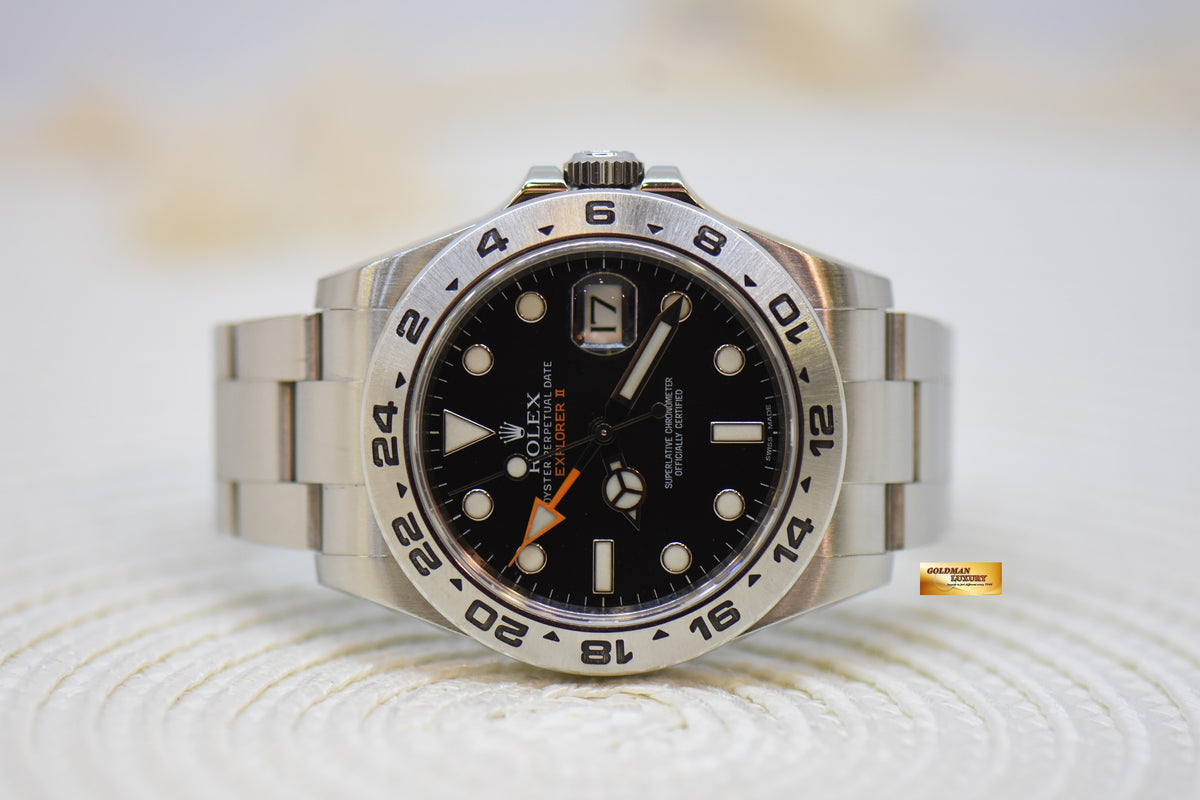 [SOLD] ROLEX OYSTER PERPETUAL EXPLORER II 42mm STEEL IN BRACELET BLACK DIAL 216570 (MINT)