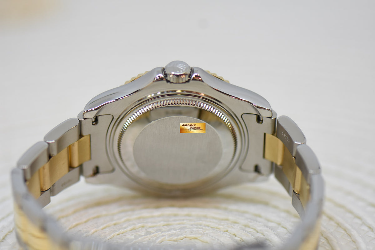 [SOLD] ROLEX OYSTER YACHT MASTER 35mm HALF GOLD IN  BRACELET GOLD DIAL 68623 (MINT)