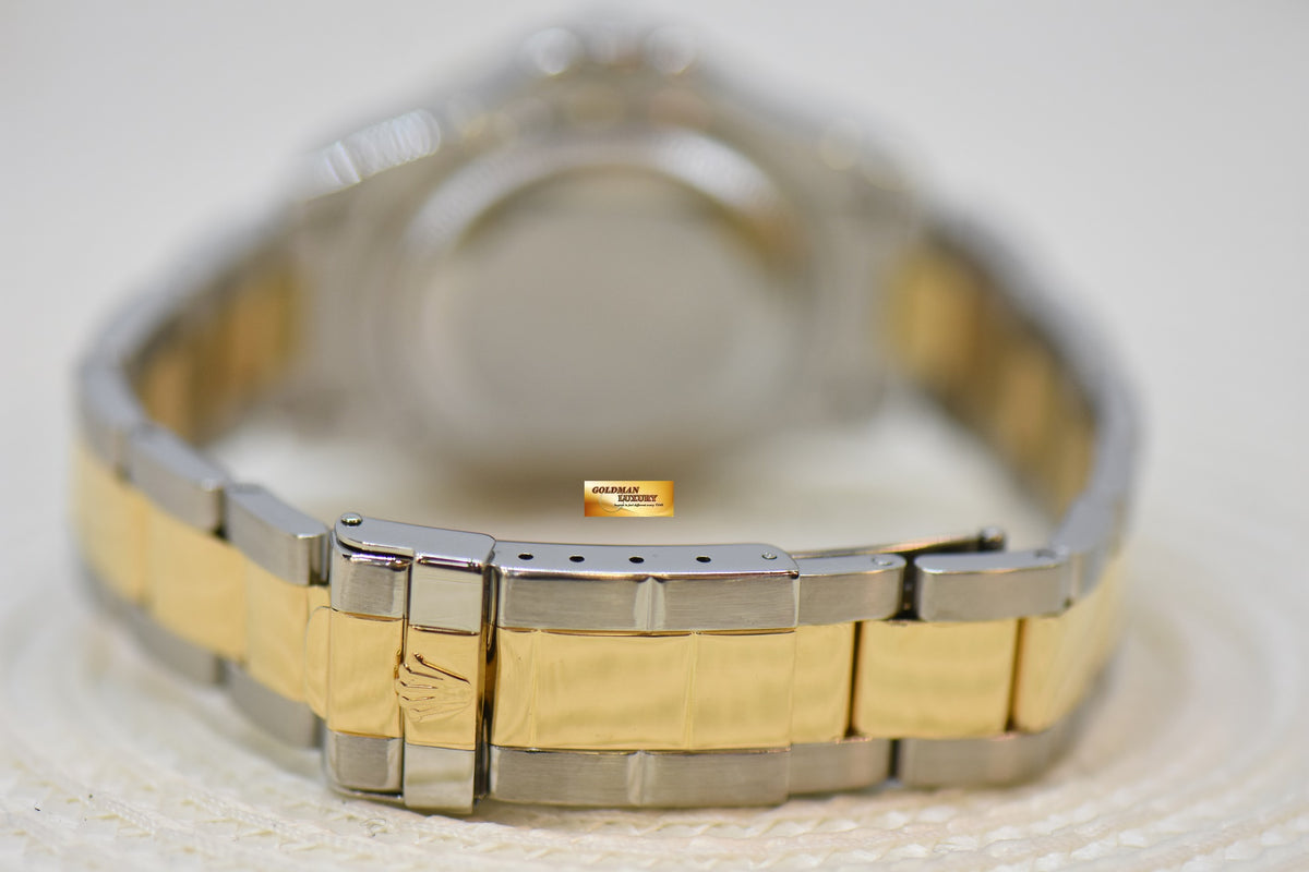 [SOLD] ROLEX OYSTER YACHT MASTER 35mm HALF GOLD IN  BRACELET GOLD DIAL 68623 (MINT)
