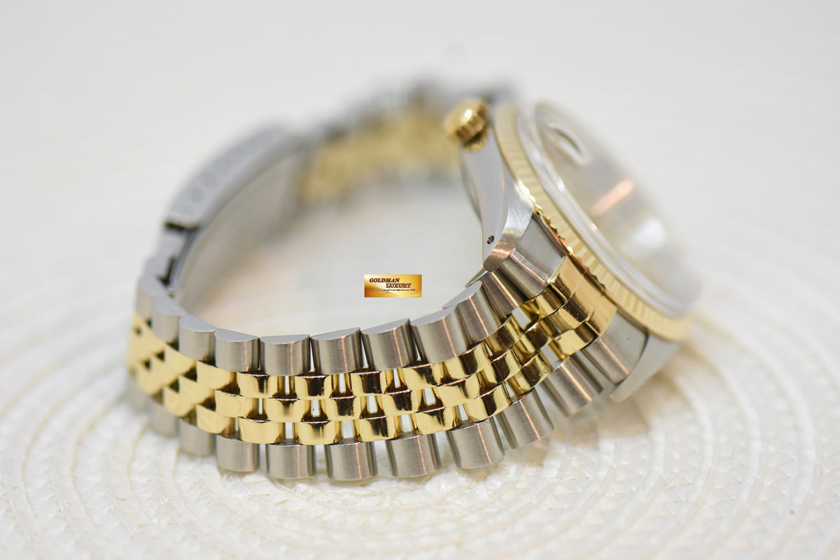 [SOLD] ROLEX OYSTER DATEJUST 36mm HALF-GOLD IN JUBILEE BRACELET GOLD DIAL 16013 (QUICKSET-DATE) (VINTAGE)
