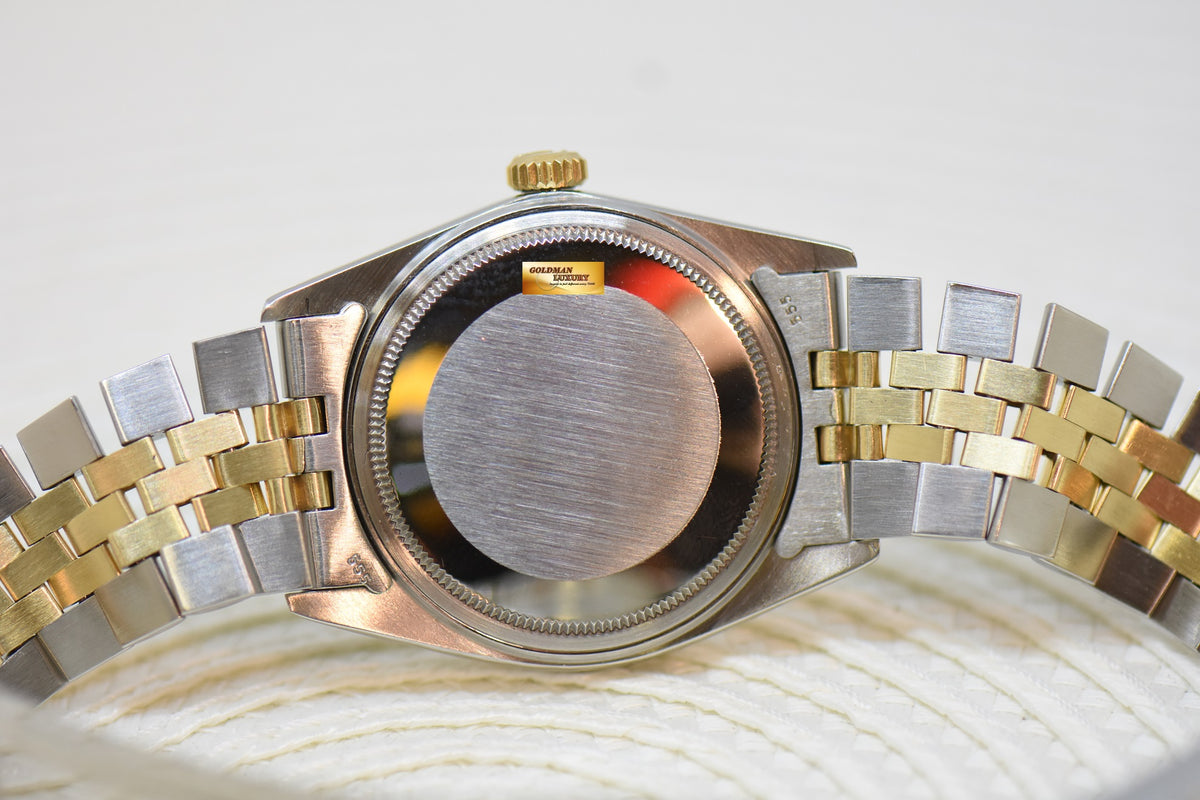 [SOLD] ROLEX OYSTER DATEJUST 36mm HALF-GOLD IN JUBILEE BRACELET GOLD DIAL 16013 (QUICKSET-DATE) (VINTAGE)