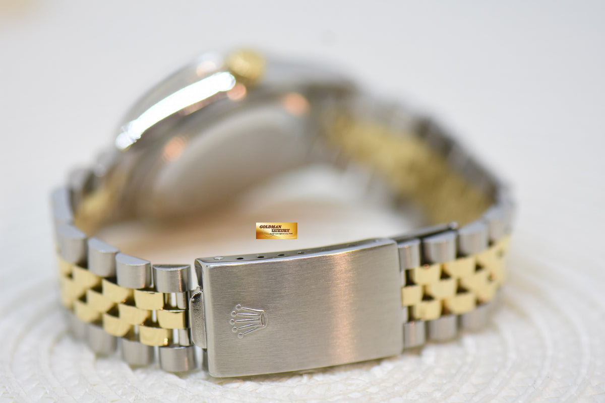[SOLD] ROLEX OYSTER DATEJUST 36mm HALF-GOLD IN JUBILEE BRACELET GOLD DIAL 16013 (QUICKSET-DATE) (VINTAGE)