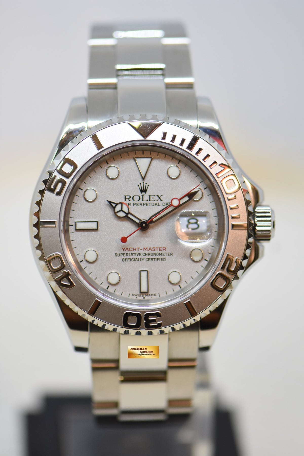 [SOLD] ROLEX OYSTER PERPETUAL YACHT-MASTER 40mm STEEL IN BRACELET PLATINUM DIAL / BEZEL 16622 (NEW-UNWORN)