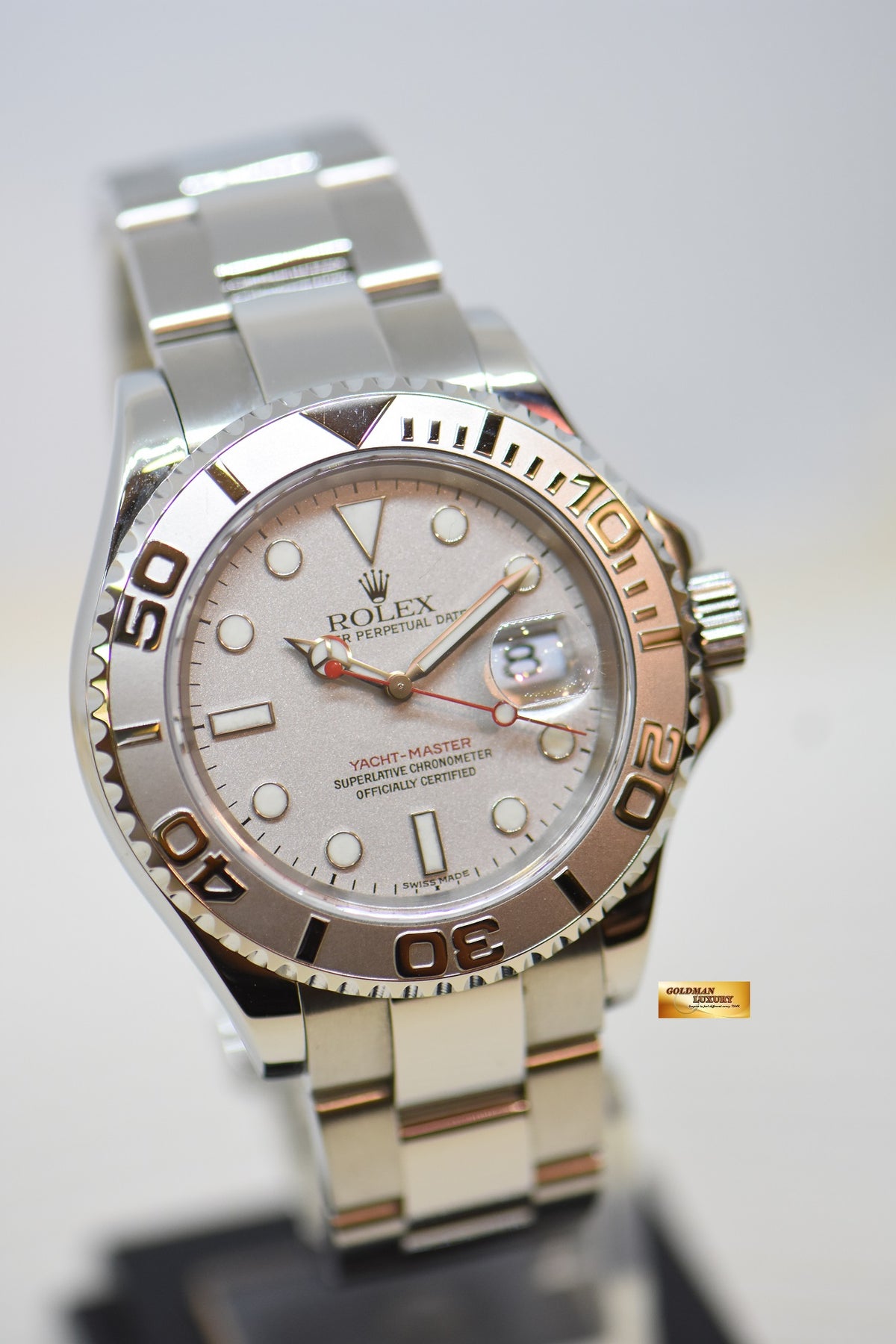 [SOLD] ROLEX OYSTER PERPETUAL YACHT-MASTER 40mm STEEL IN BRACELET PLATINUM DIAL / BEZEL 16622 (NEW-UNWORN)