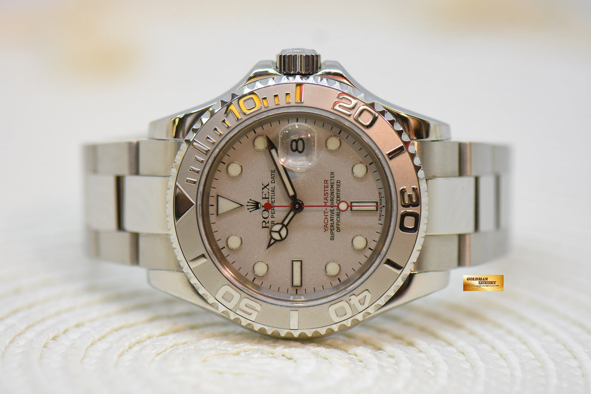 [SOLD] ROLEX OYSTER PERPETUAL YACHT-MASTER 40mm STEEL IN BRACELET PLATINUM DIAL / BEZEL 16622 (NEW-UNWORN)