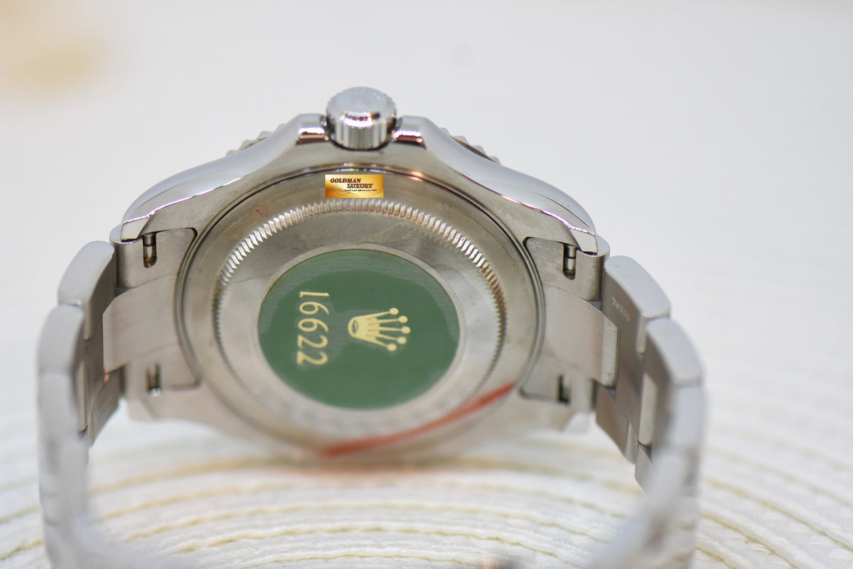 [SOLD] ROLEX OYSTER PERPETUAL YACHT-MASTER 40mm STEEL IN BRACELET PLATINUM DIAL / BEZEL 16622 (NEW-UNWORN)