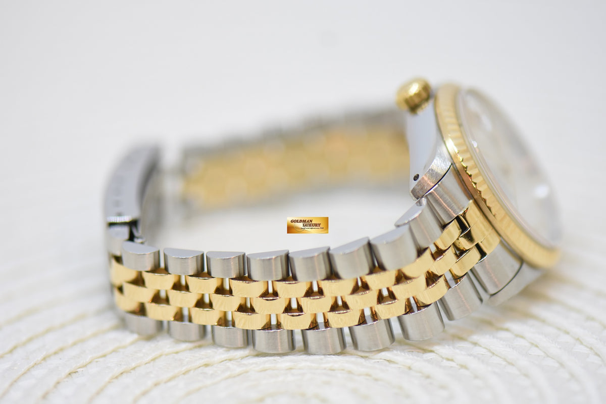 [SOLD] ROLEX OYSTER DATEJUST 31mm HALF-GOLD IN JUBILEE BRACELET CREAM COMPUTER DIAL 68273 (MINT)
