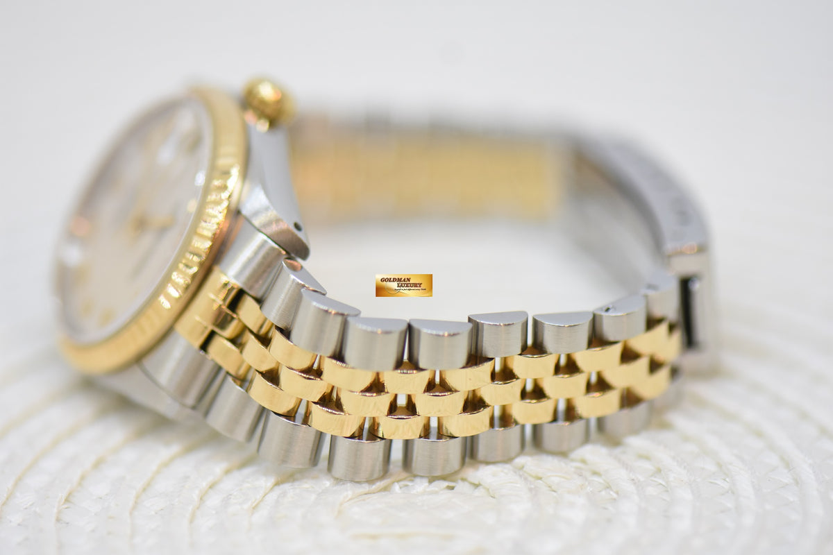 [SOLD] ROLEX OYSTER DATEJUST 31mm HALF-GOLD IN JUBILEE BRACELET CREAM COMPUTER DIAL 68273 (MINT)