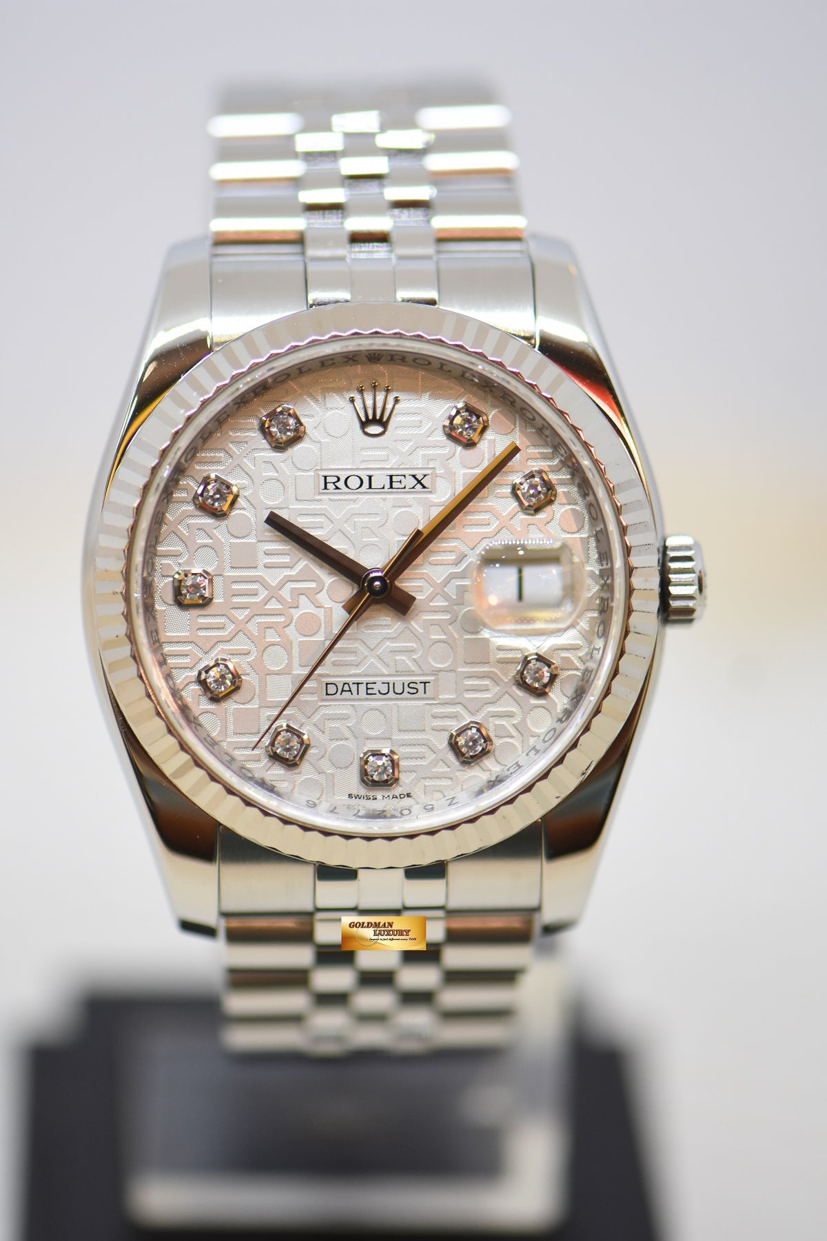 [SOLD] ROLEX OYSTER PERPETUAL DATEJUST 36mm STEEL IN JUBILEE BRACELET COMPUTER DIAMONDS DIAL 116234 (MINT)
