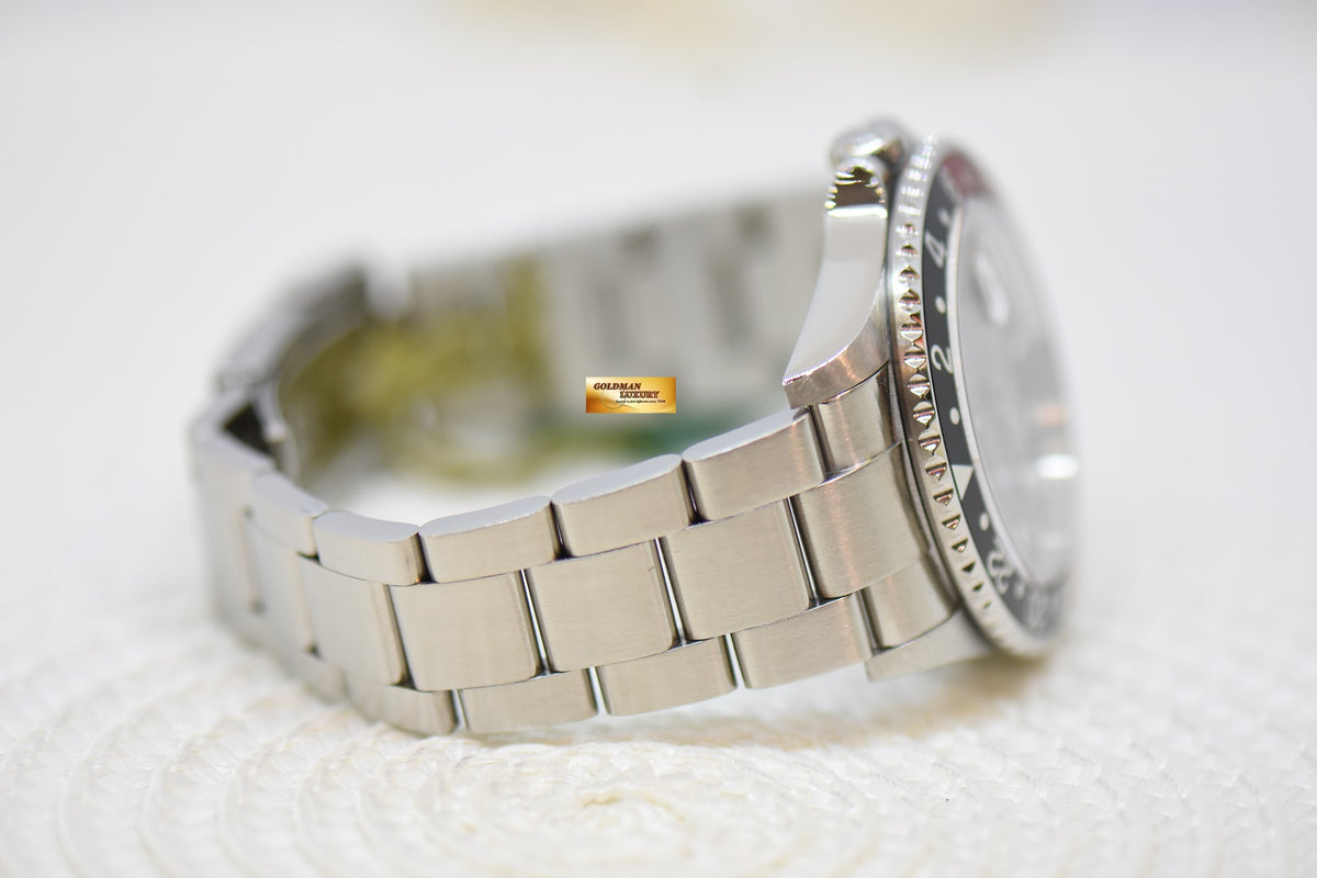 [SOLD] ROLEX OYSTER PERPETUAL GMT-MASTER II 40mm RED/BLACK COKE BEZEL STEEL OYSTER BRACELET 16710 (MINT)