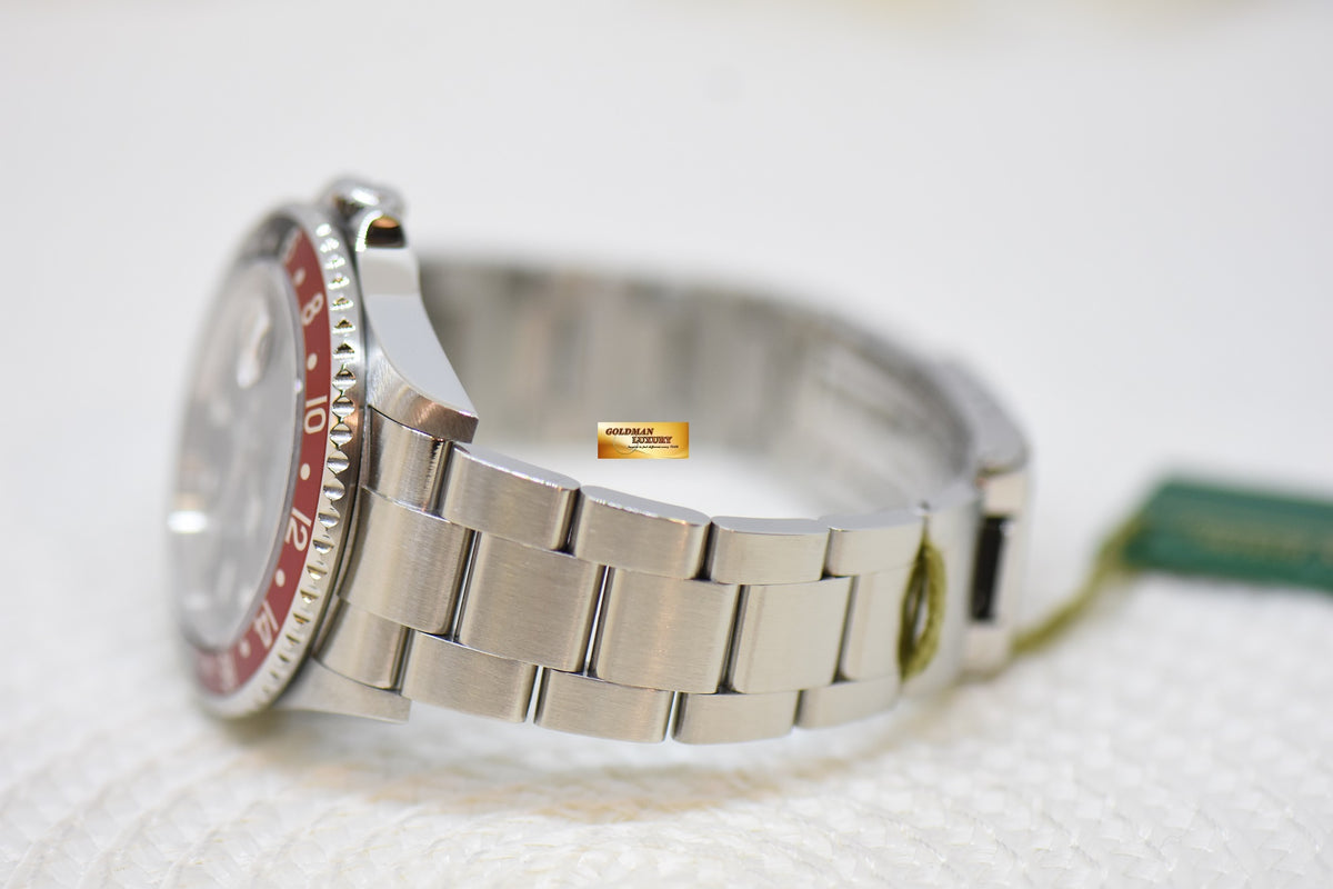 [SOLD] ROLEX OYSTER PERPETUAL GMT-MASTER II 40mm RED/BLACK COKE BEZEL STEEL OYSTER BRACELET 16710 (MINT)