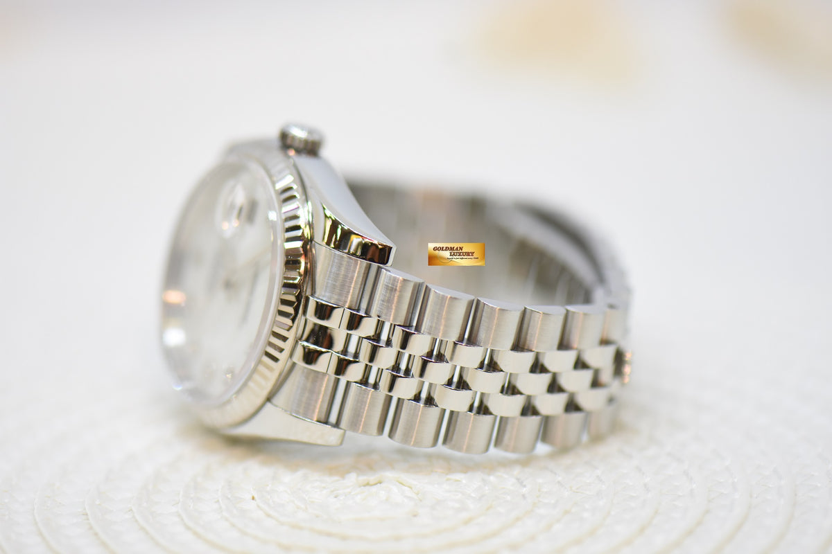 [SOLD] ROLEX OYSTER PERPETUAL DATEJUST 36mm STEEL IN JUBILEE BRACELET MOP DIAMONDS DIAL 116234 (MINT)