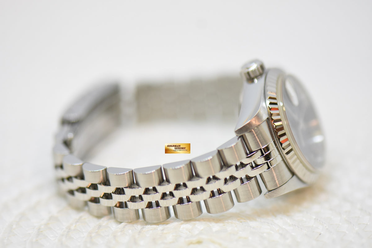 [SOLD] ROLEX OYSTER DATEJUST 26mm STEEL IN JUBILEE BRACELET BLUE ARABIC DIAL 69174 (MINT)