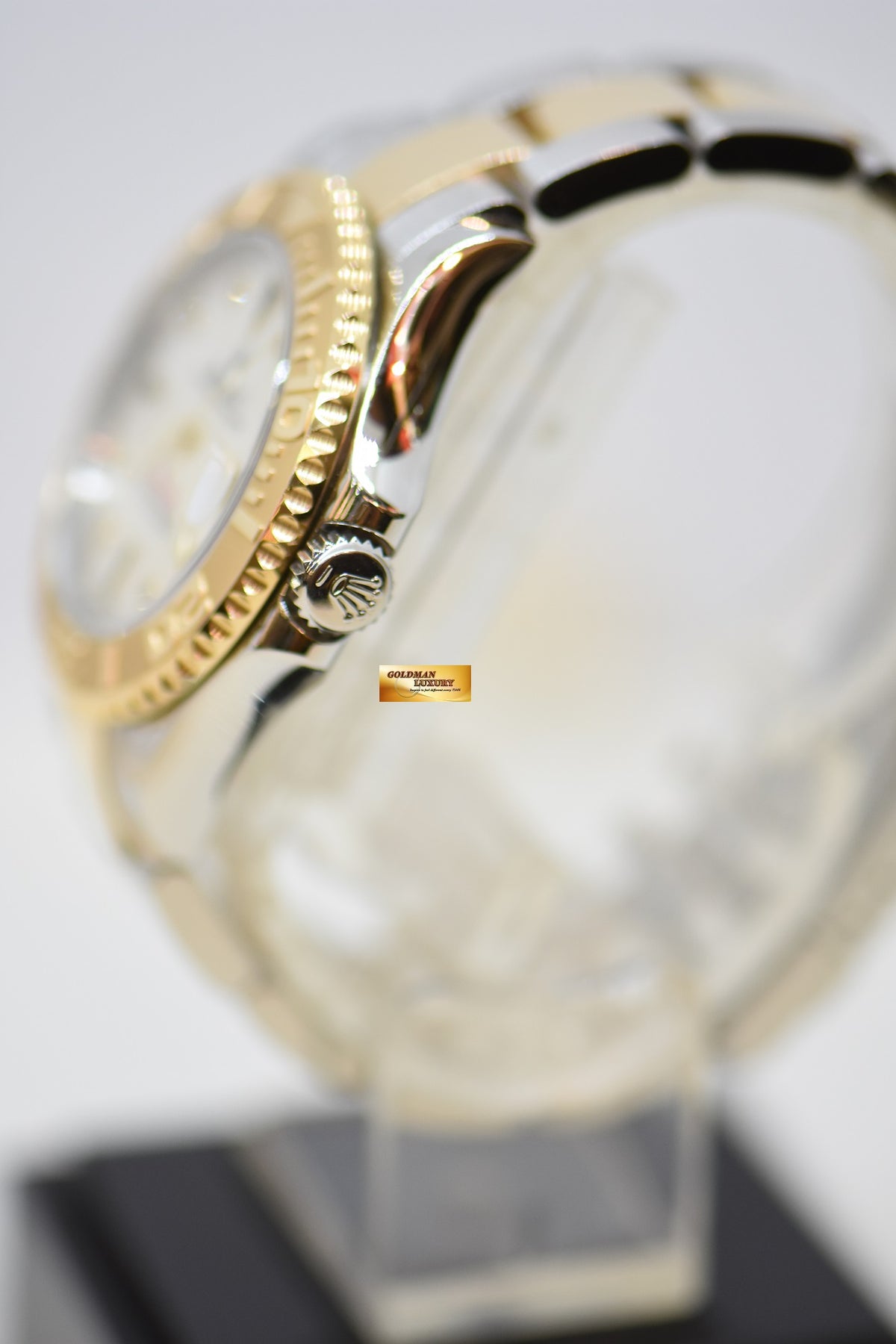 [SOLD] ROLEX OYSTER YACHT MASTER 35mm HALF GOLD IN  BRACELET MOP DIAMONDS DIAL 168623 (MINT)