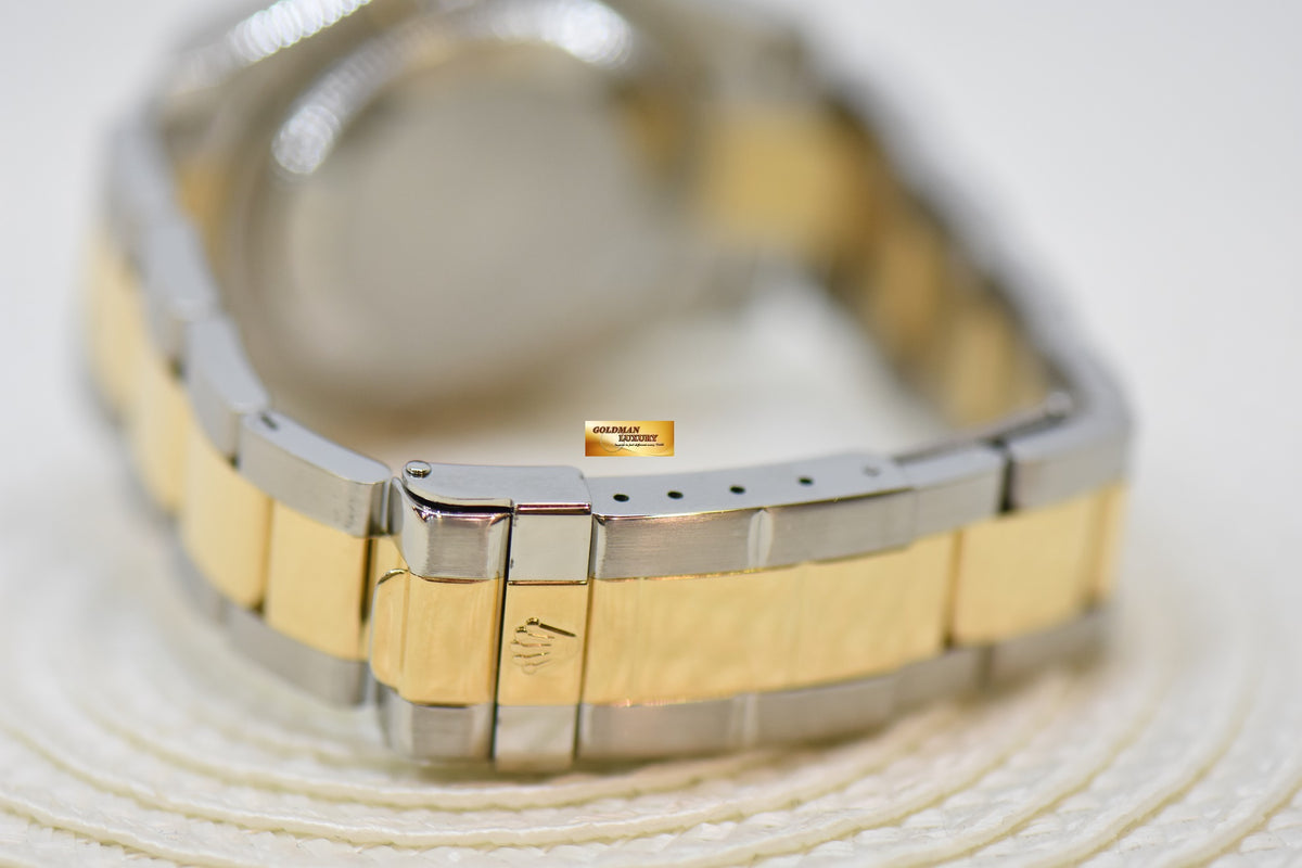 [SOLD] ROLEX OYSTER YACHT MASTER 35mm HALF GOLD IN  BRACELET MOP DIAMONDS DIAL 168623 (MINT)