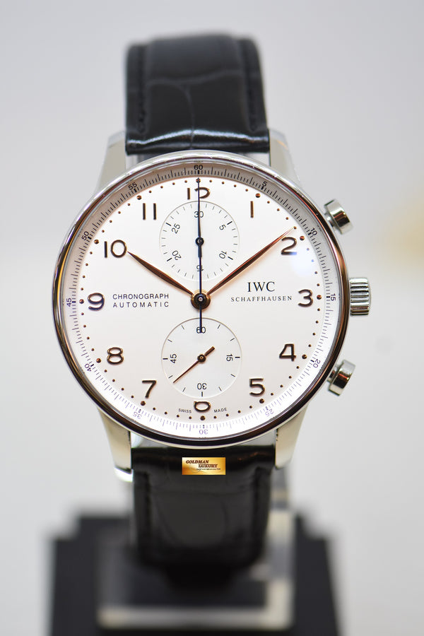 [SOLD] IWC PORTUGUESE CHRONOGRAPH 41mm SILVERED-WHITE DIAL AUTOMATIC IW3714-45 (MINT)