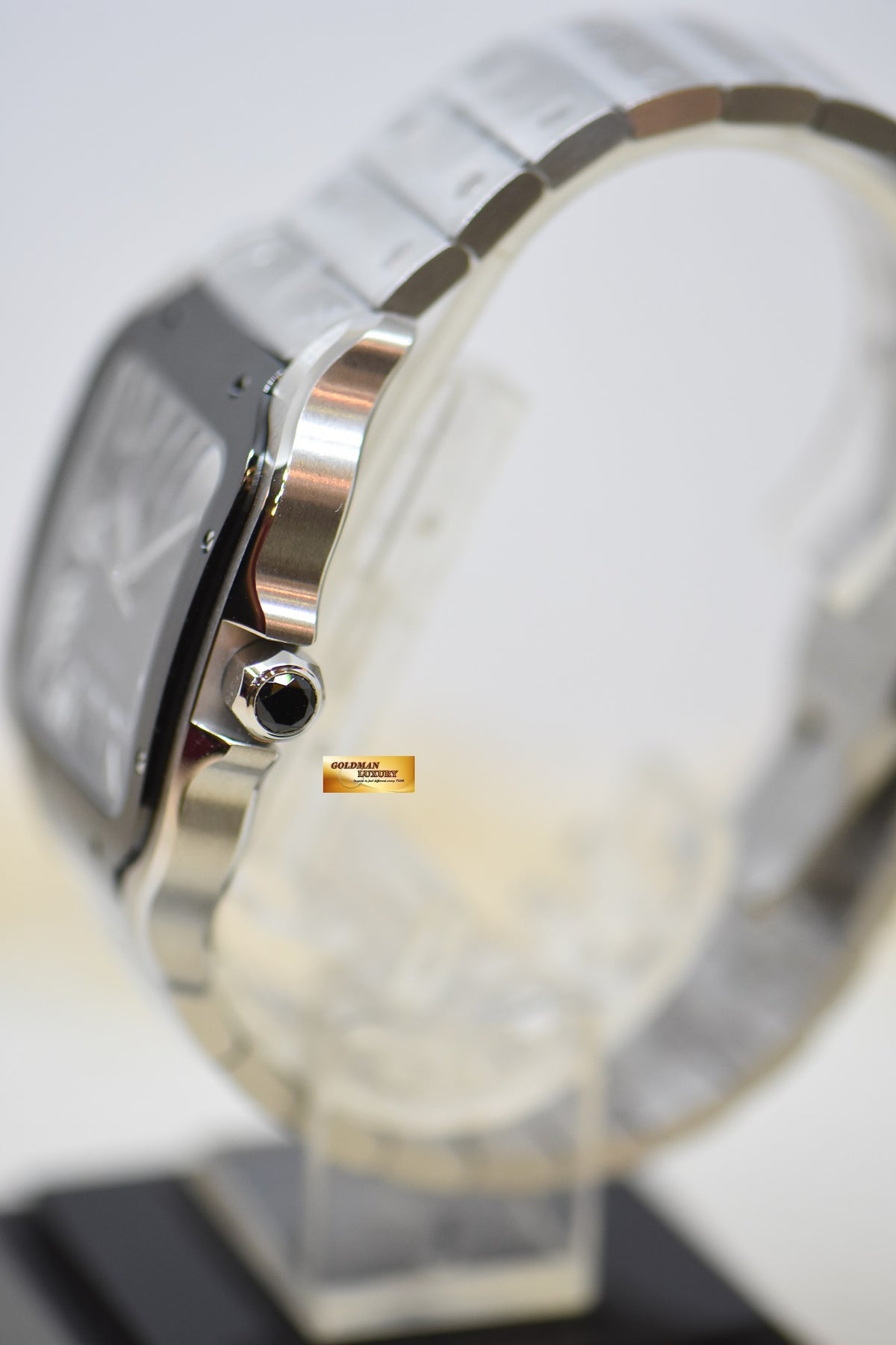 [SOLD] SANTOS De CARTIER LARGE ADLC STEEL IN BRACELET & INTERCHANGEABLE RUBBER STRAP AUTOMATIC WSSA0037 (NEW-UNWORN)