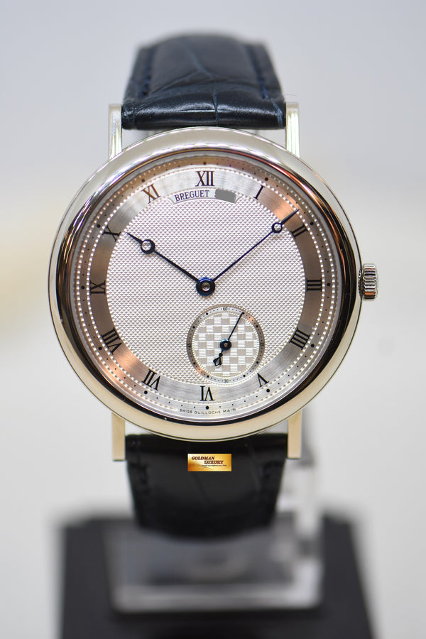 [SOLD] BREGUET CLASSIQUE 18K WHITE GOLD 40mm SILVER GUILLOCHE DIAL AUTOMATIC 5140BB (NOS)