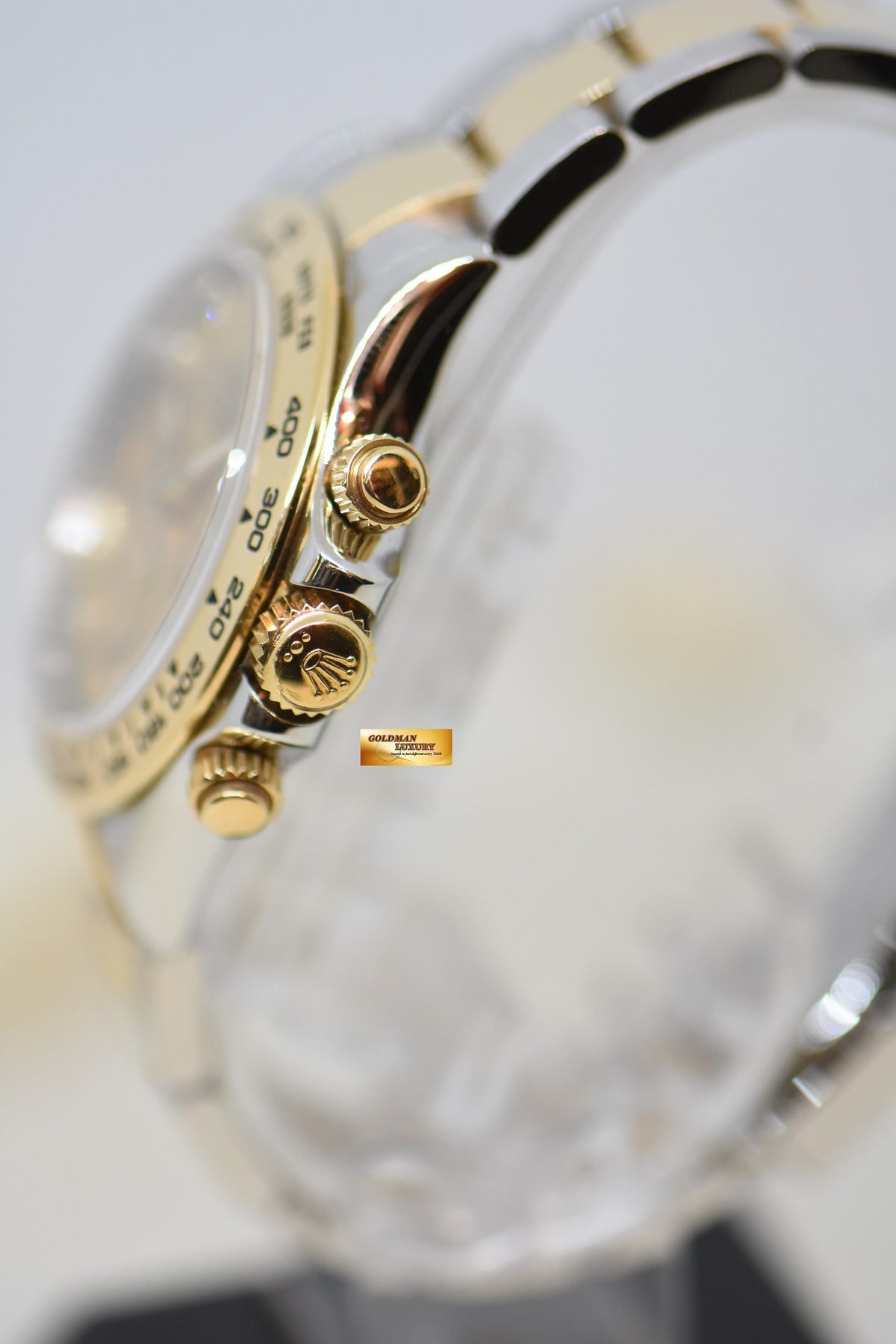 [SOLD] ROLEX OYSTER PERPETUAL DAYTONA GOLD / STEEL IN BRACELET DIAMOND CHAMPAGNE DIAL 116503 (LNIB)
