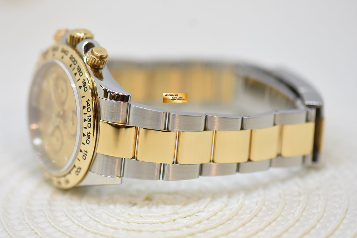 [SOLD] ROLEX OYSTER PERPETUAL DAYTONA GOLD / STEEL IN BRACELET DIAMOND CHAMPAGNE DIAL 116503 (LNIB)