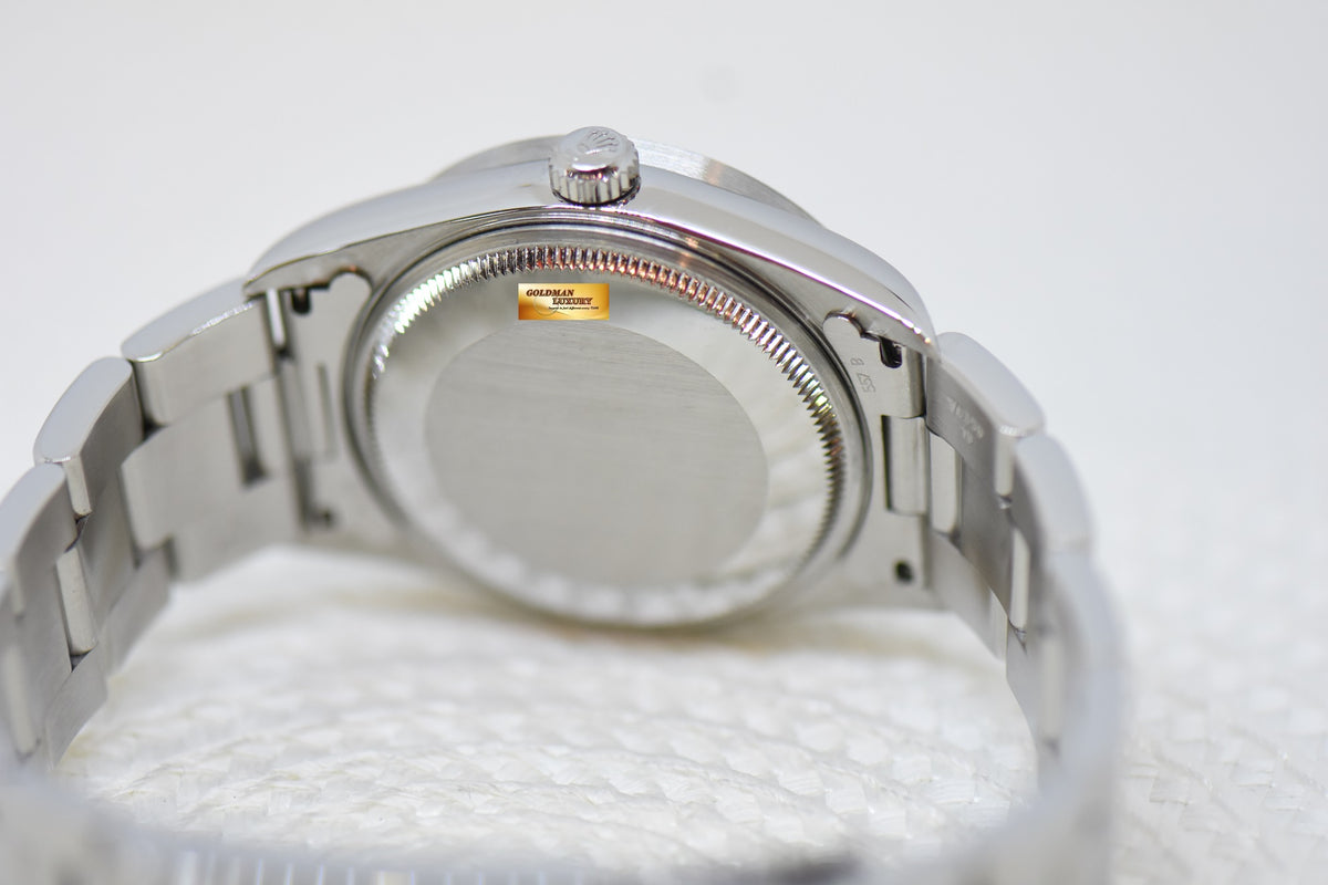 [SOLD] ROLEX OYSTER PERPETUAL AIR-KING 34mm PRECISION STEEL SILVER DIAL ENGINE TURN BEZEL 14010 (MINT)