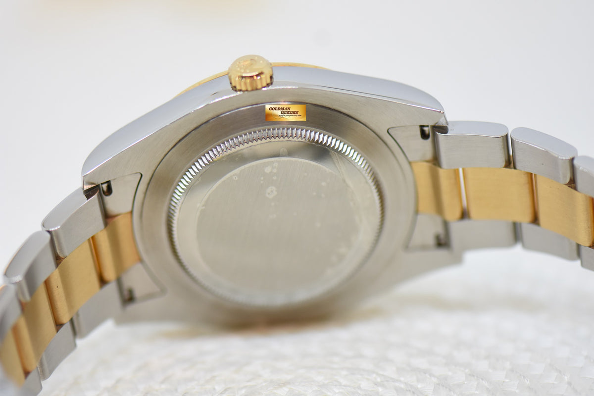 [SOLD] ROLEX OYSTER PERPETUAL DATEJUST II 41mm GOLD / STEEL IN OYSTER BRACELET GOLD DIAMOND DIAL 116333 (MINT)