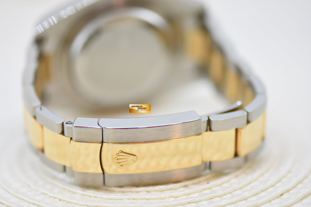 [SOLD] ROLEX OYSTER PERPETUAL DATEJUST II 41mm GOLD / STEEL IN OYSTER BRACELET GOLD DIAMOND DIAL 116333 (MINT)