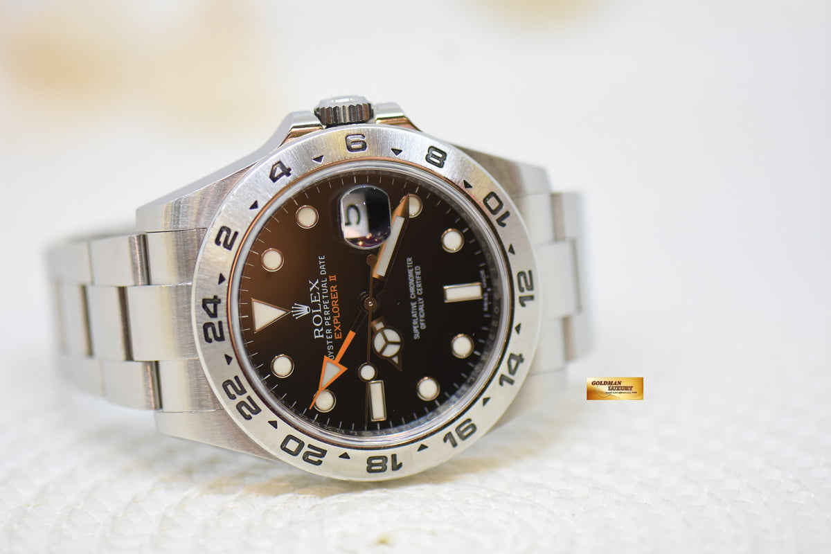 [SOLD] ROLEX OYSTER PERPETUAL EXPLORER II 42mm STEEL IN BRACELET BLACK DIAL 216570 (MINT)