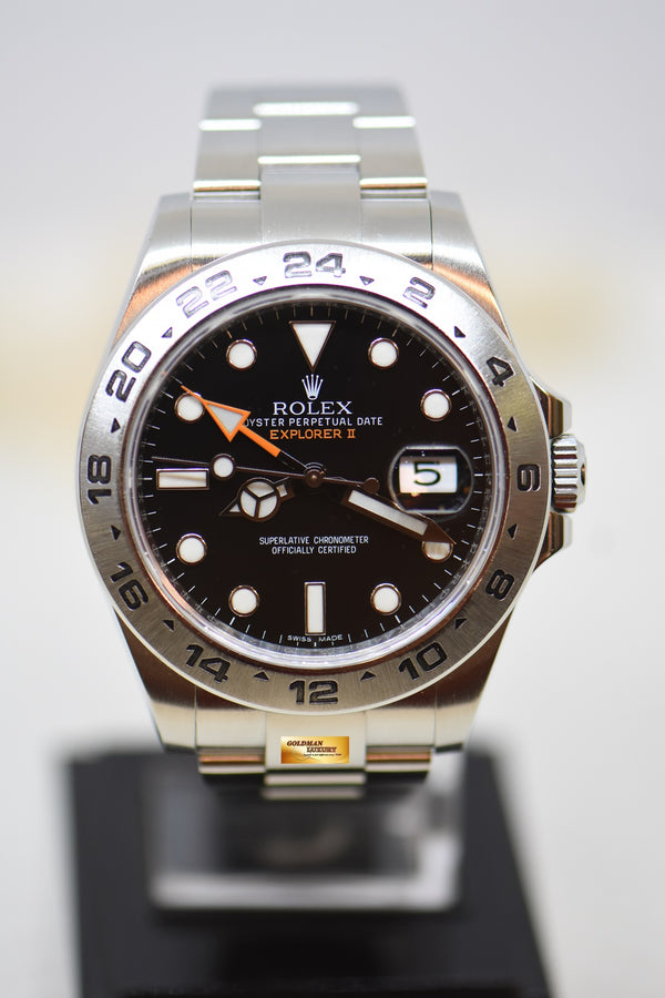 [SOLD] ROLEX OYSTER PERPETUAL EXPLORER II 42mm STEEL IN BRACELET BLACK DIAL 216570 (MINT)