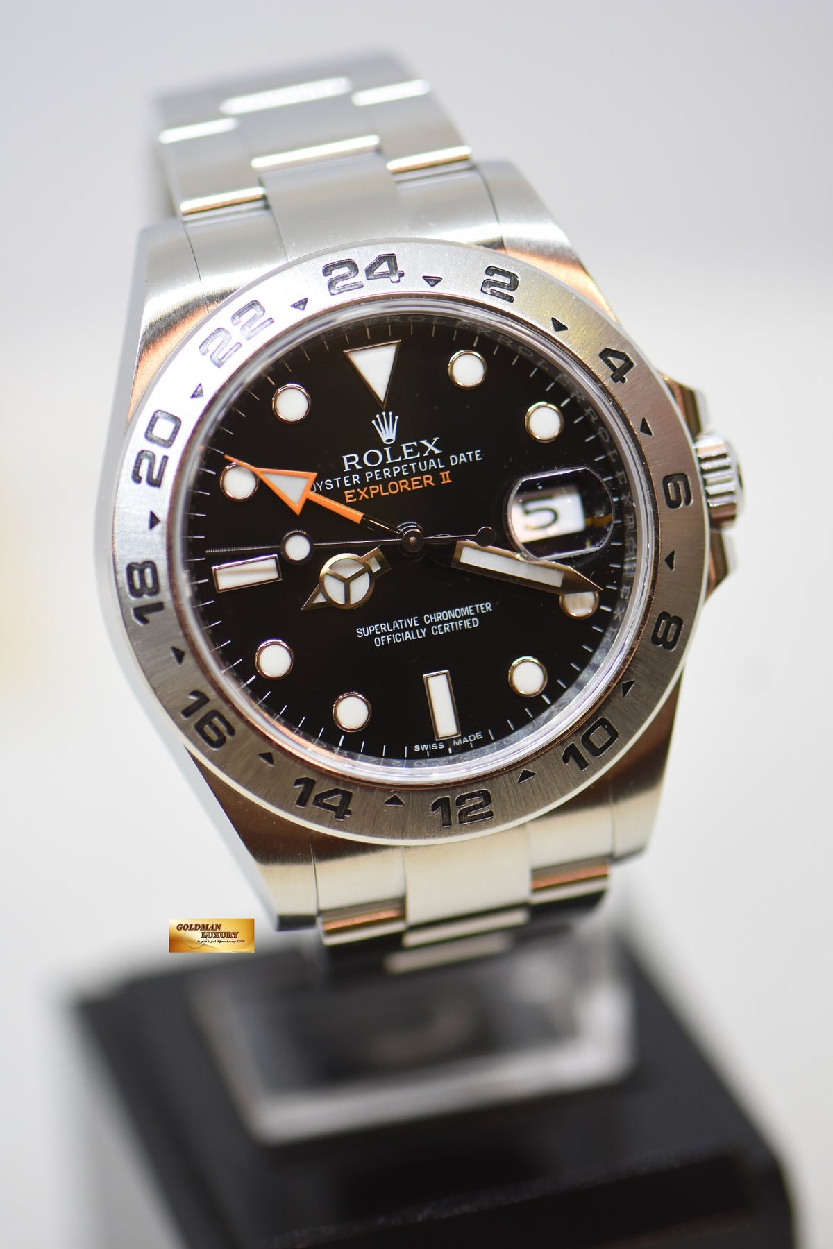 [SOLD] ROLEX OYSTER PERPETUAL EXPLORER II 42mm STEEL IN BRACELET BLACK DIAL 216570 (MINT)
