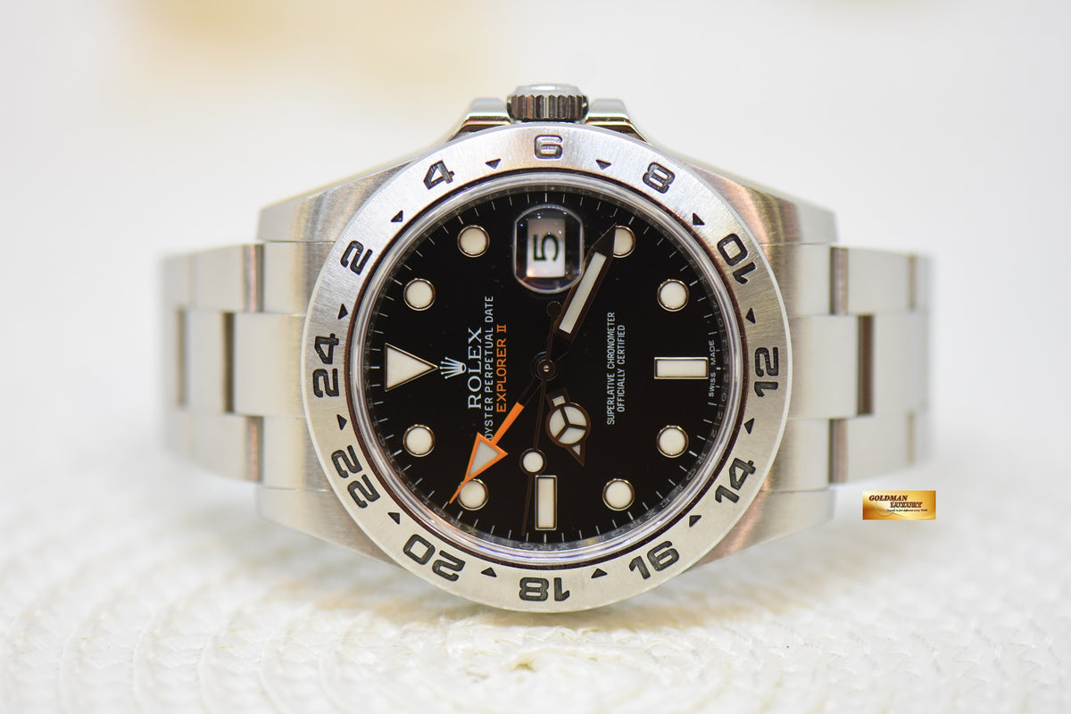[SOLD] ROLEX OYSTER PERPETUAL EXPLORER II 42mm STEEL IN BRACELET BLACK DIAL 216570 (MINT)