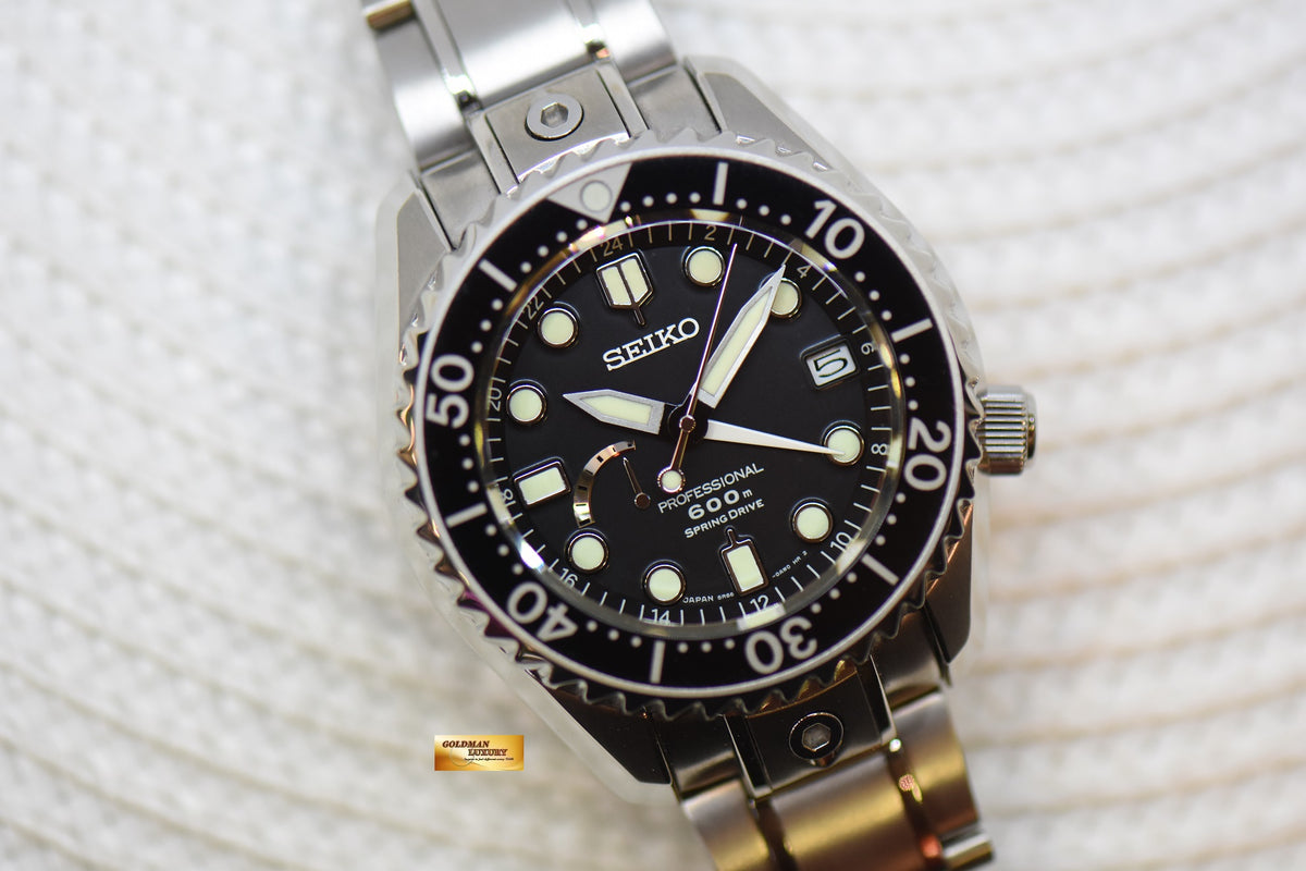[SOLD] SEIKO PROFESSIONAL DIVER SPRING DRIVE GMT 44mm MARINAMASTER 600M TITANIUM IN BRACELET SBDB011 (MINT)