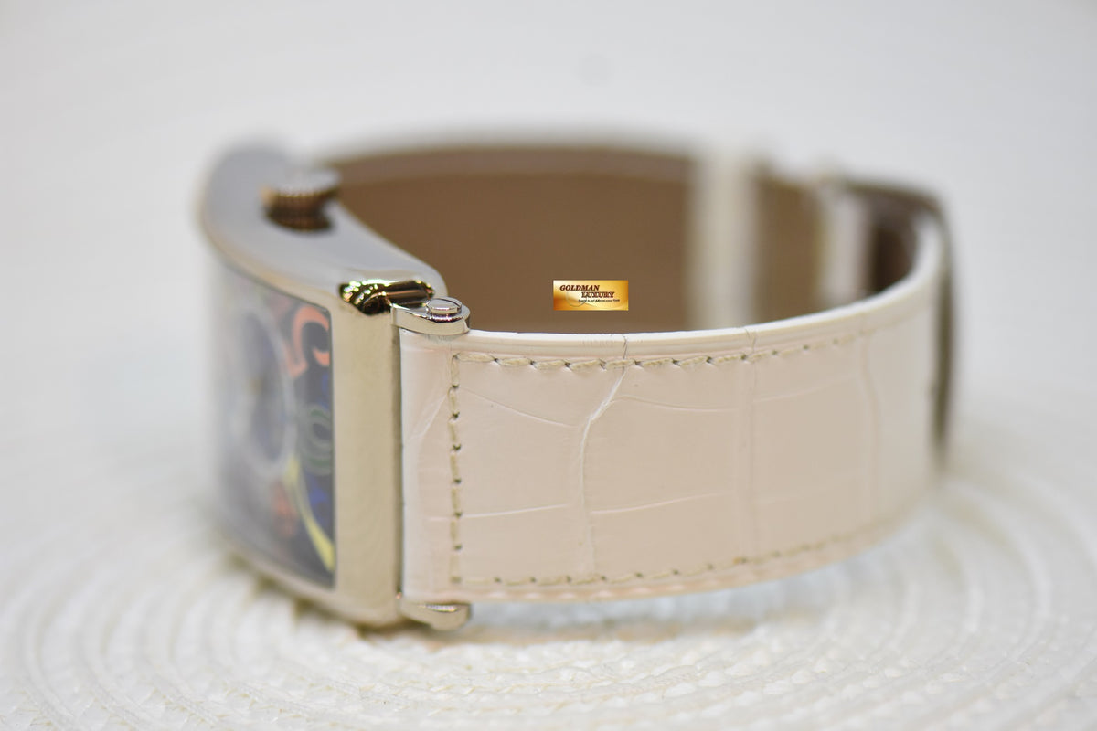 [SOLD] FRANCK MULLER LONG ISLAND COLOR DREAMS  18K WHITE GOLD AUTOMATIC 1200 SC (MINT)