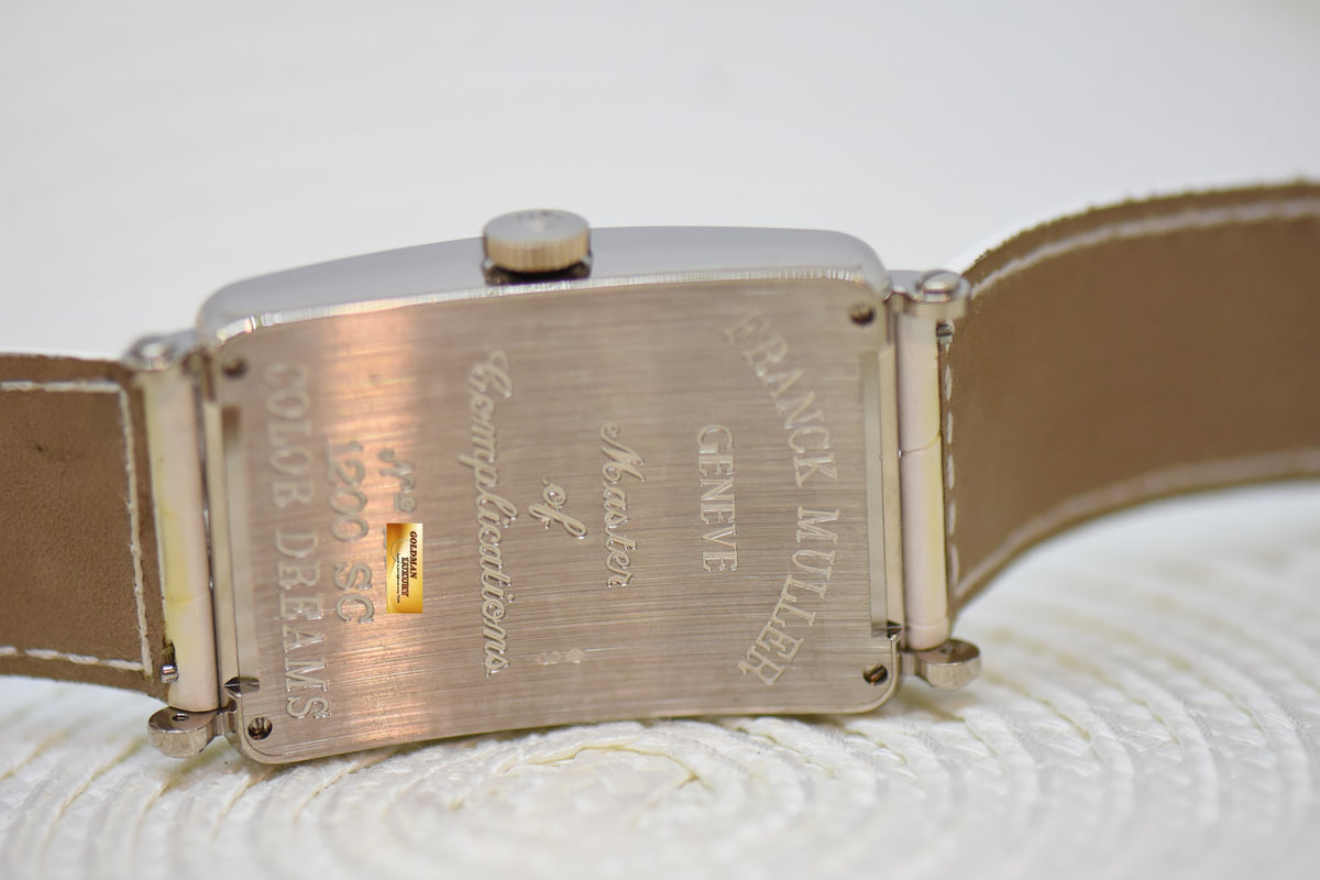 [SOLD] FRANCK MULLER LONG ISLAND COLOR DREAMS  18K WHITE GOLD AUTOMATIC 1200 SC (MINT)